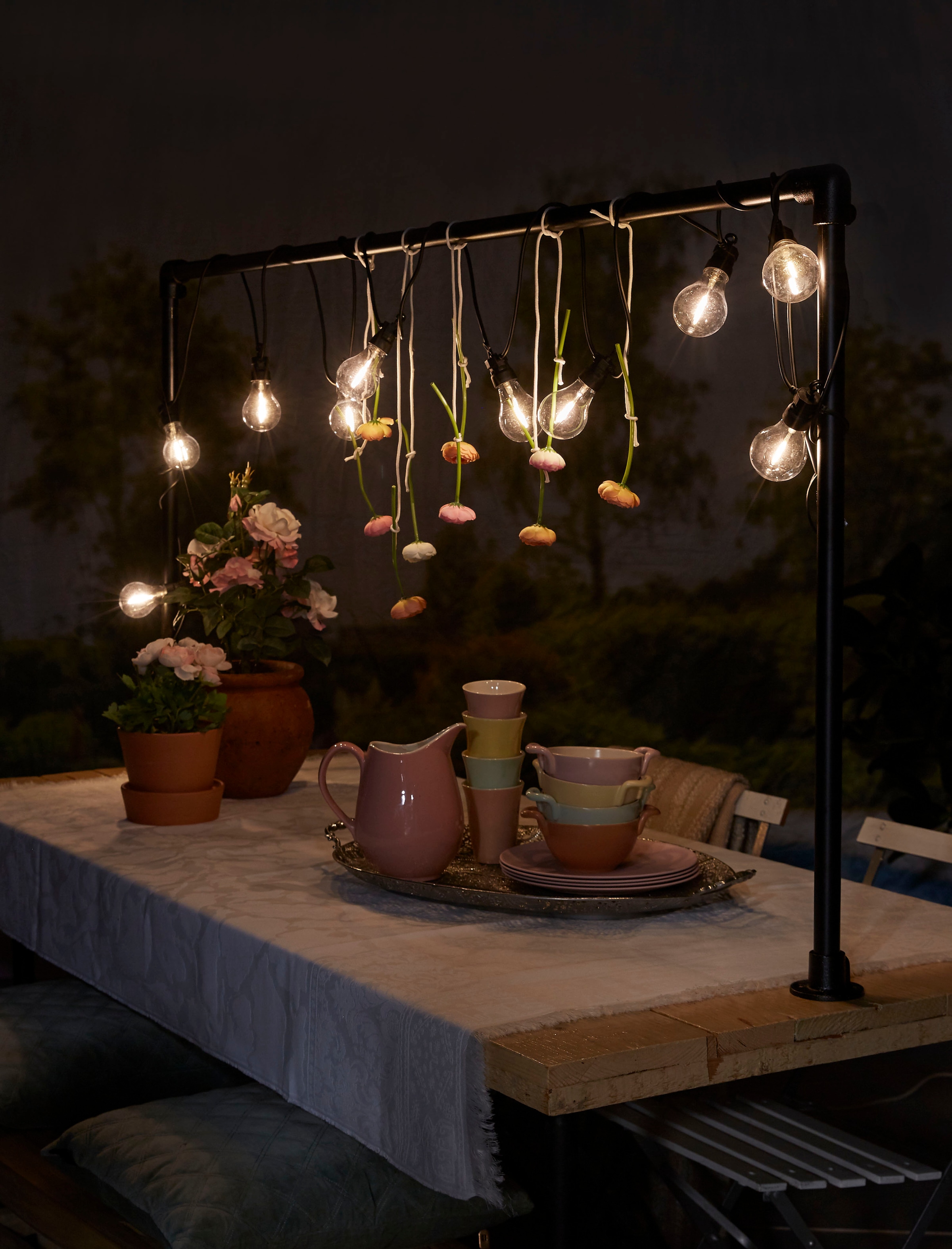 LUXFORM Lichterkette »24V-Lichterkette Tahiti - mit 10x warmweissen LED« Überall aufhängbar, drinnen und draussen