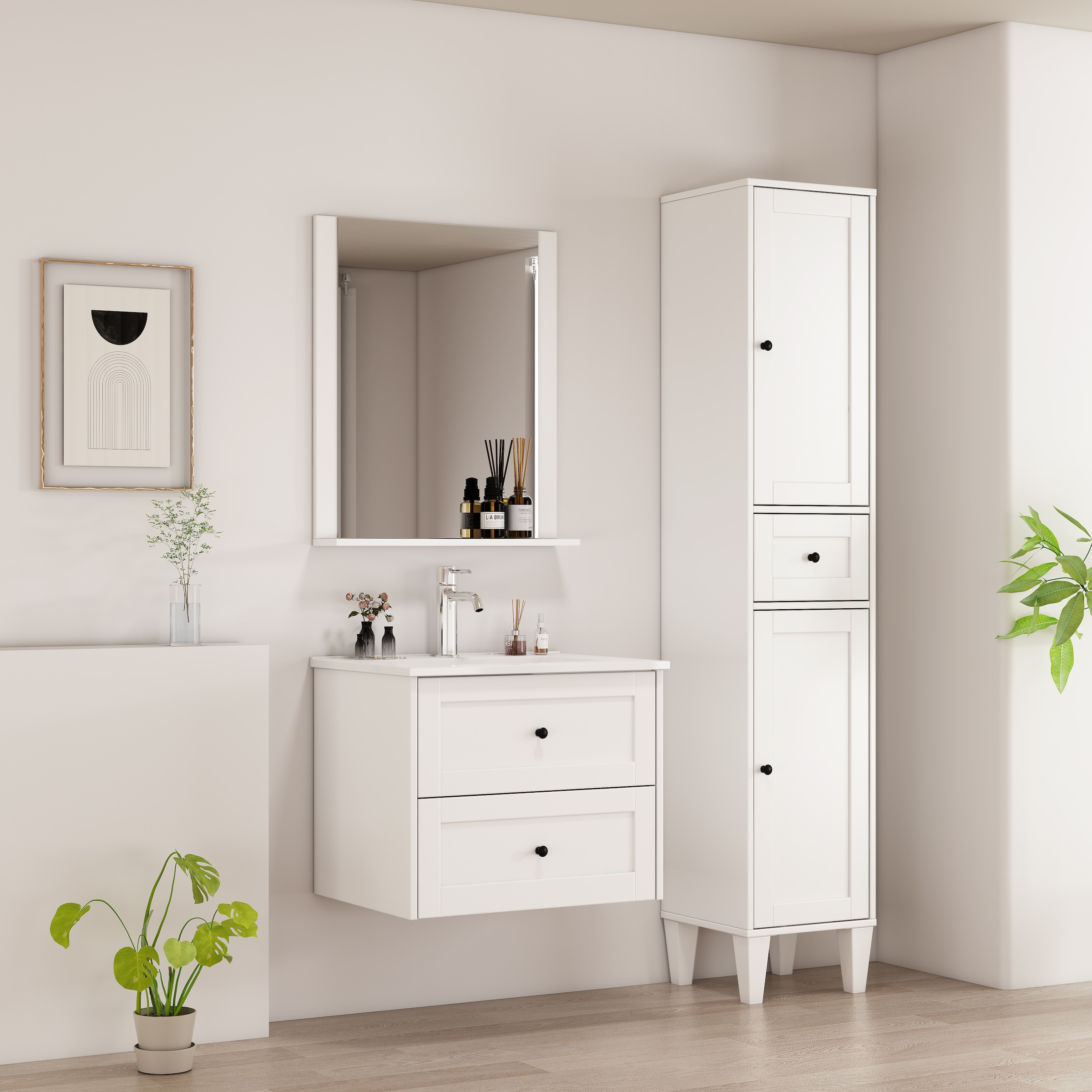 welltime Waschtisch »Rotterdam« Badmöbel inkl. Keramikwaschbecken, in verschiedenen Breiten erhältlich