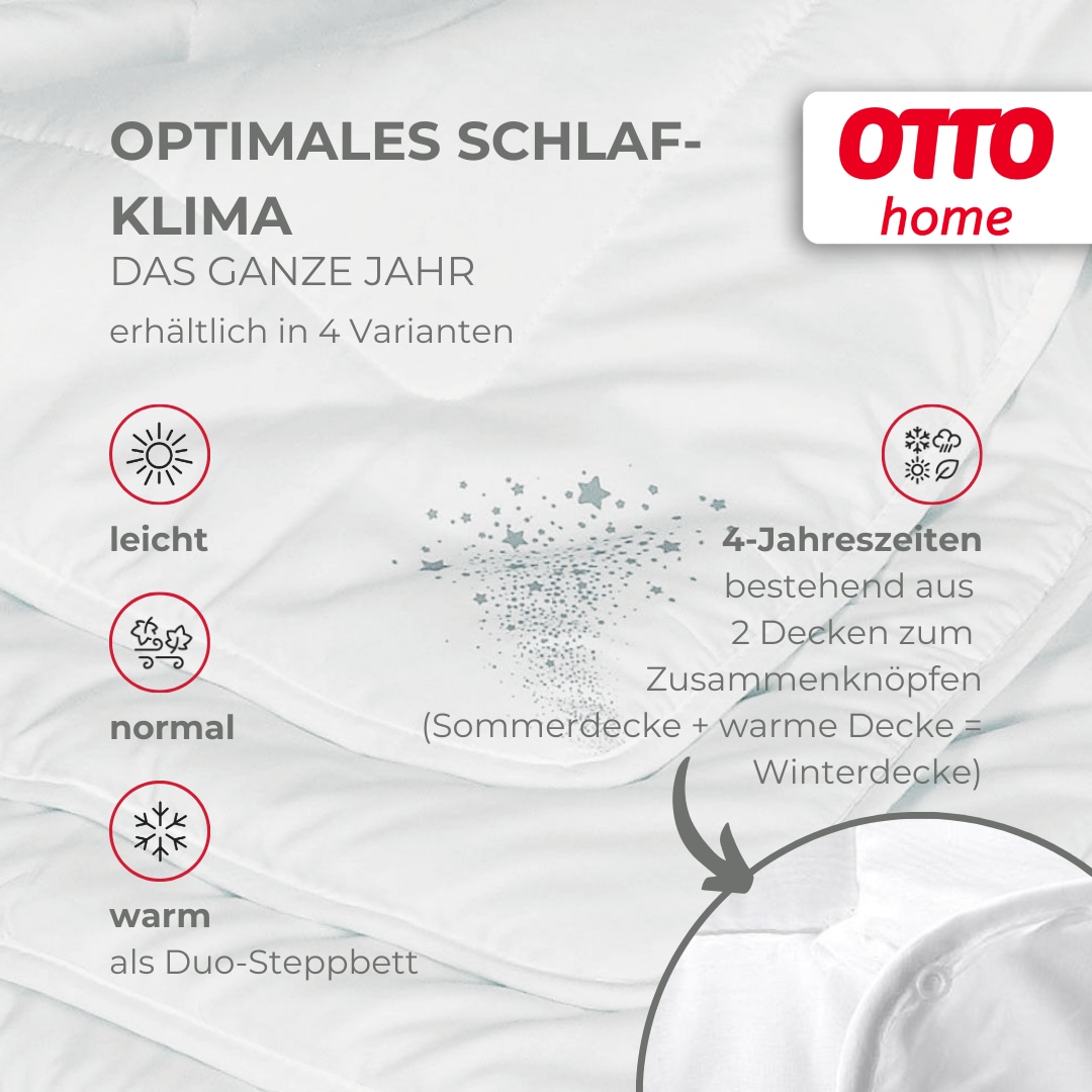 GOODproduct Couette microfibre + oreiller »Baca, 2-tlg. Bettdecke 135x200 oder155x220 cm mit Kissen 80x80 cm« Set Bettdecke & Kissen Made in Germany, Sommer, Winter