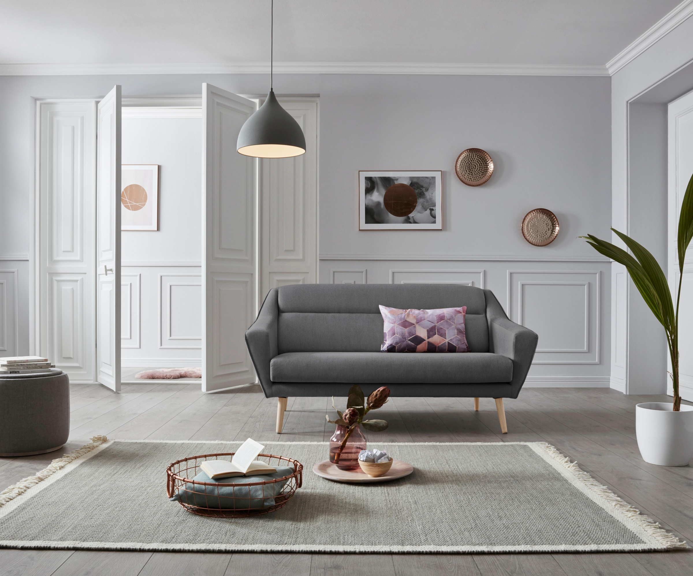 andas 2-Sitzer »Bille« mit Naht im Rückenkissen und Eiche-Beinen, Design by Morten Georgsen