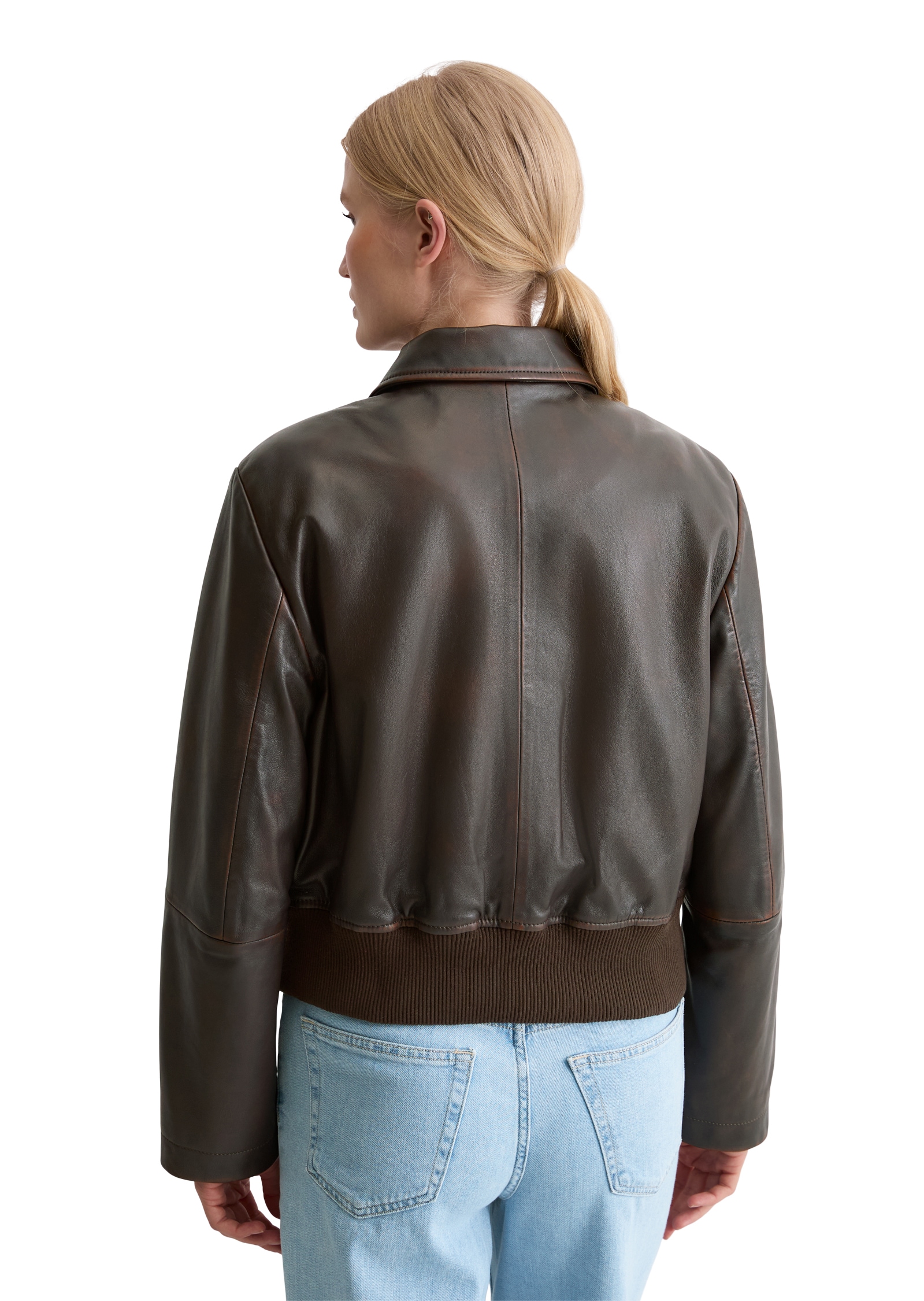 Marc O'Polo Lederjacke »regular fit aus softem Lammleder in Vintage-Optik« im Blousonstil