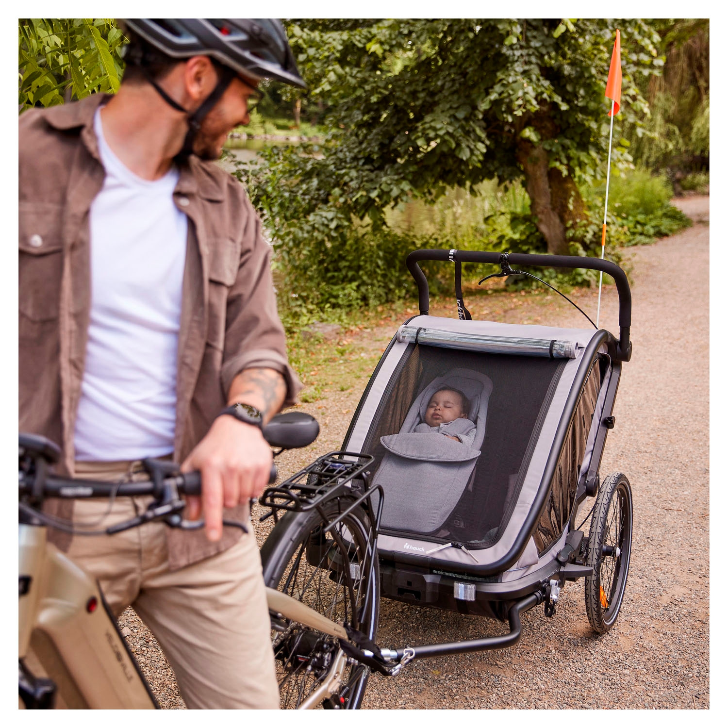 Hauck Fahrradkinderanhänger »Baby Lounger  2 Grey« mit Beindecke