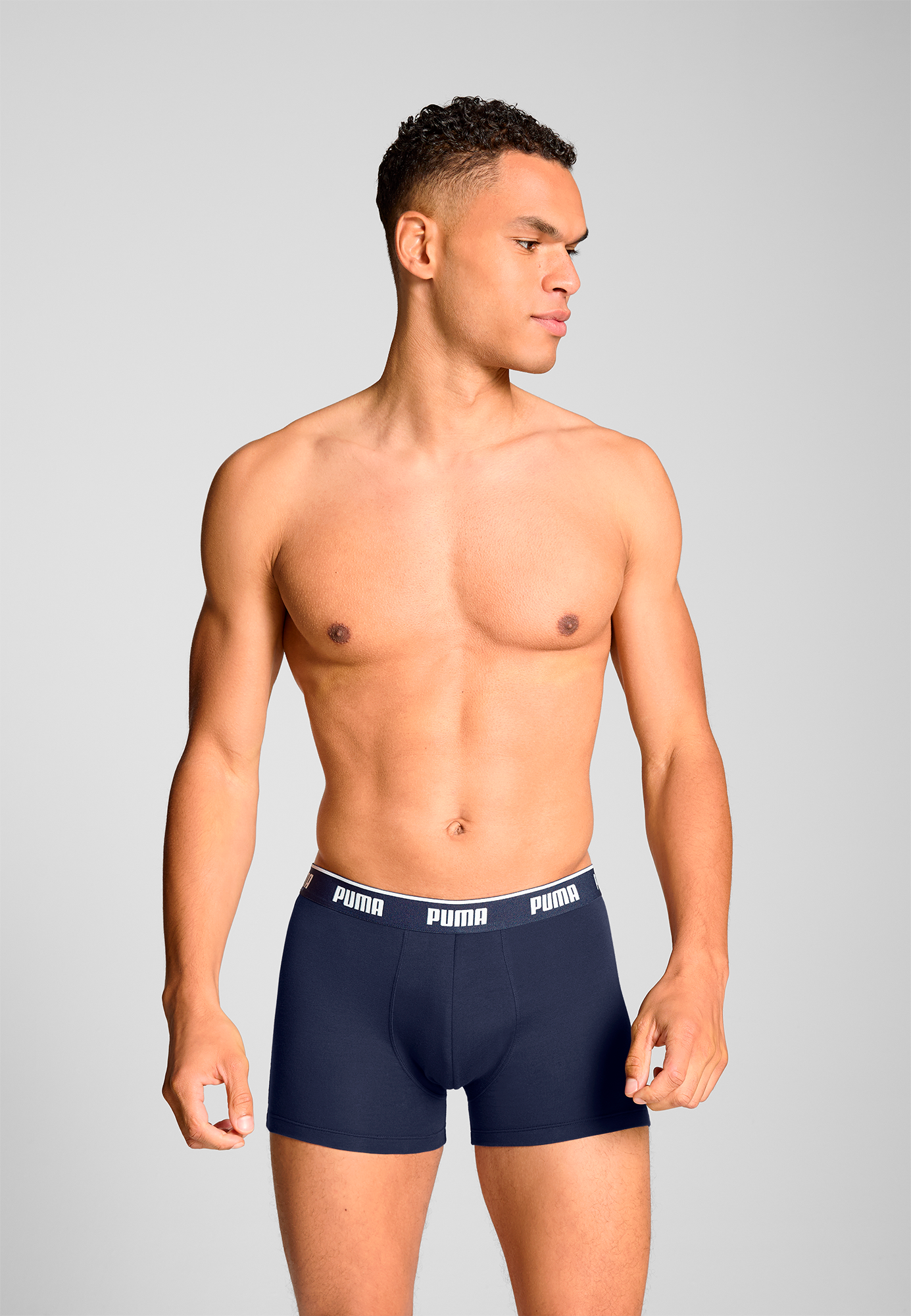 PUMA Boxers »PUMA MEN EVERYDAY BASIC BOXERS 3P« 3er Pack,  Komfortabler elastischer Logobund