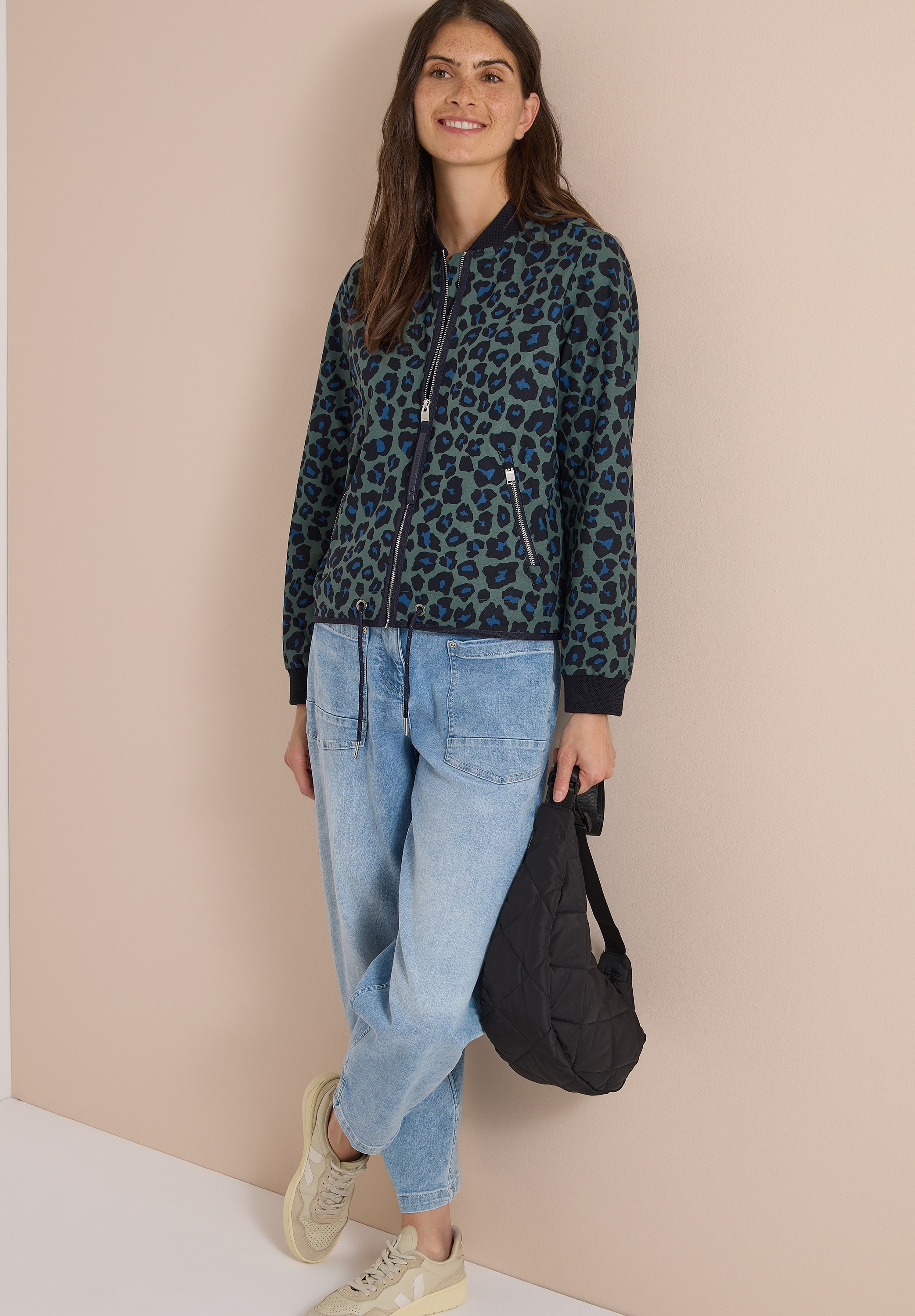 Cecil Blouson avec coulisse et motif léopard