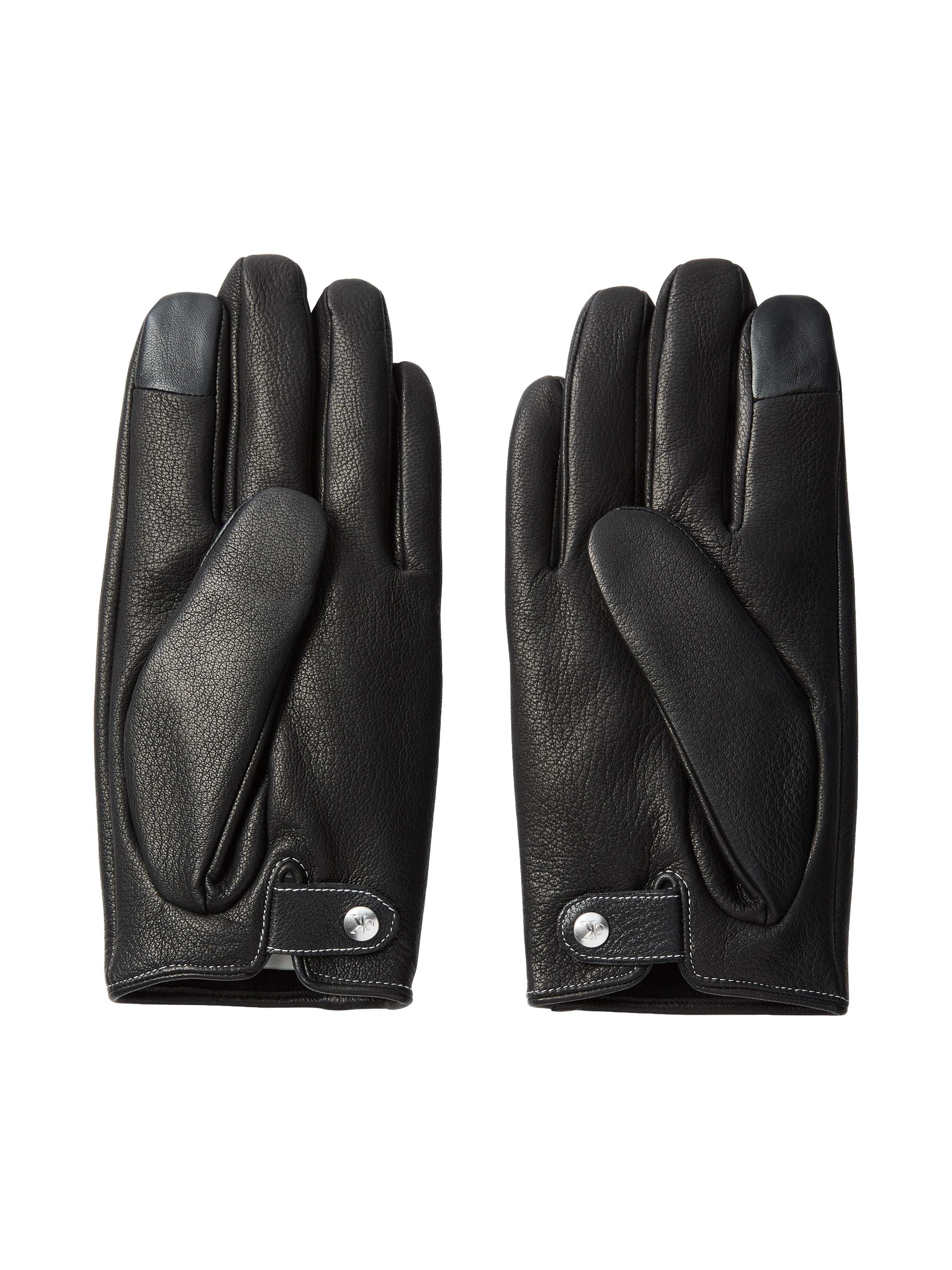 Calvin Klein Gants en cuir coupe régulière avec bouton-pression