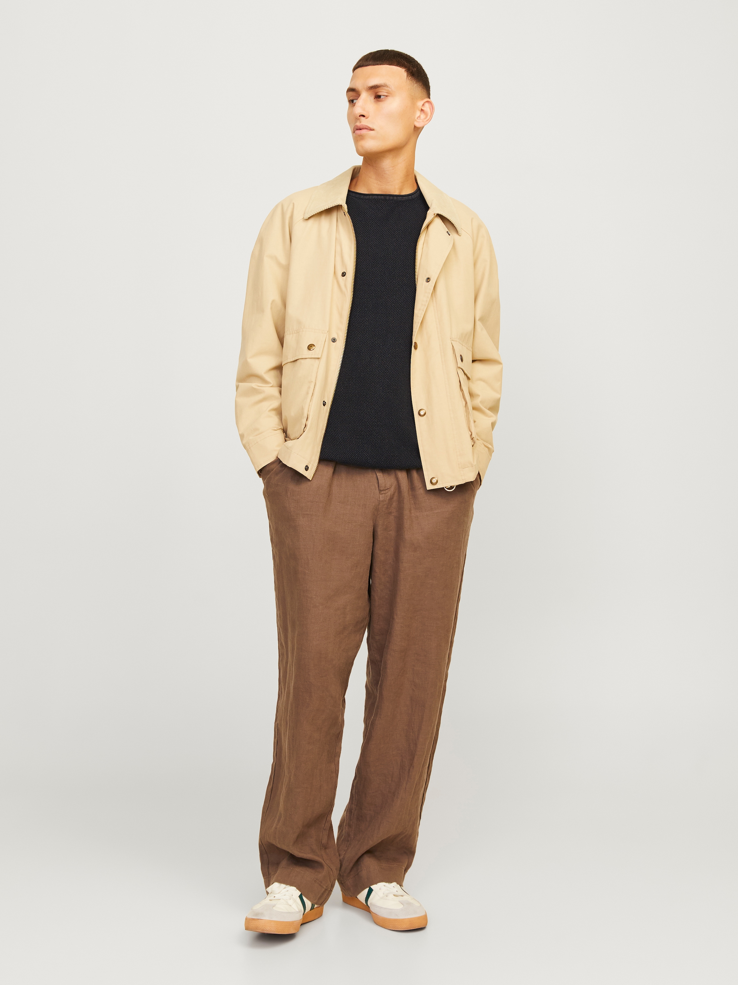 Jack & Jones Pull à col rond »JJDEAN KNIT CREW NECK AW24« in gewaschener Optik