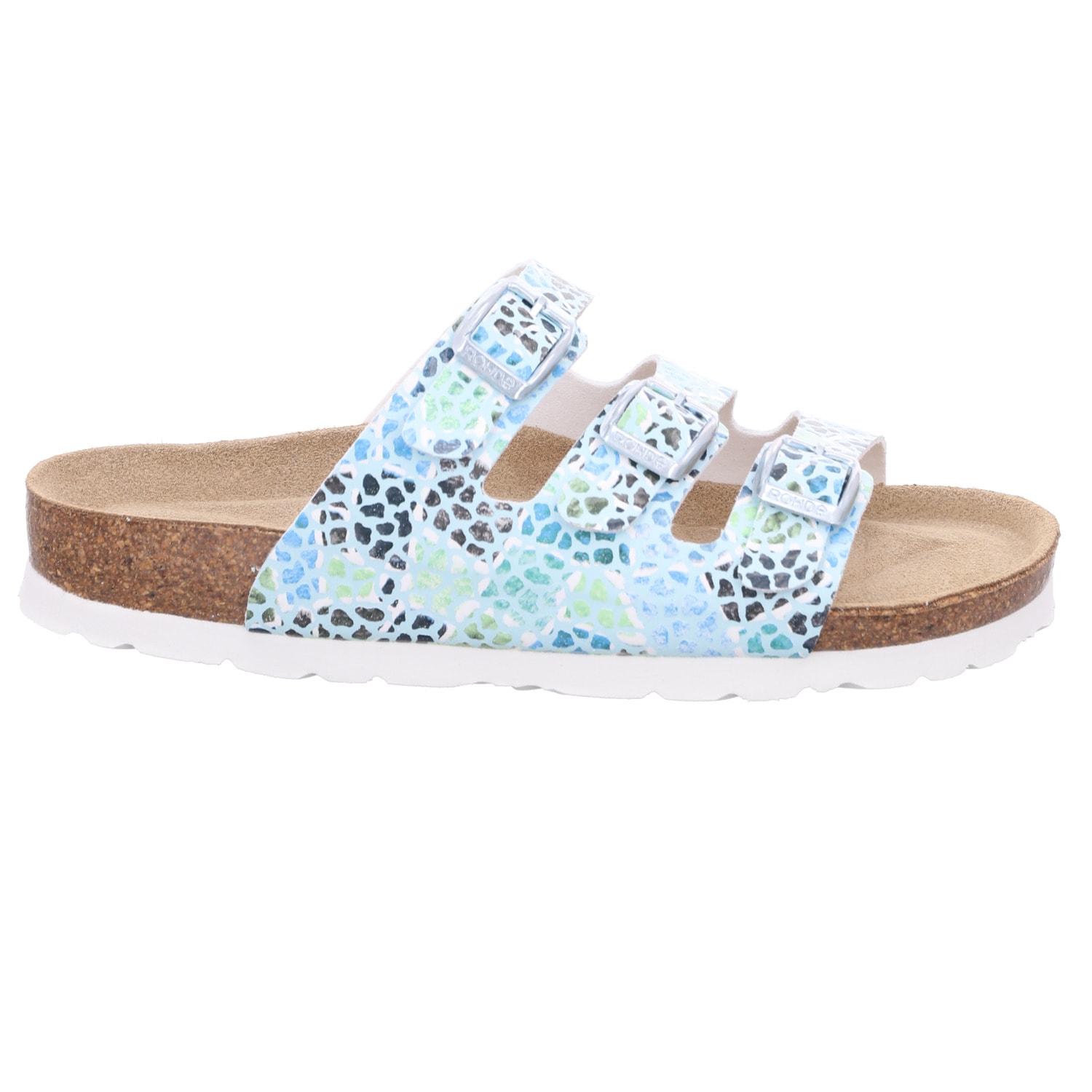 Rohde Pantolette »SUNNYS N°13«  chaussure d'été, mule, chausson avec imprimé coloré, largeur G = large