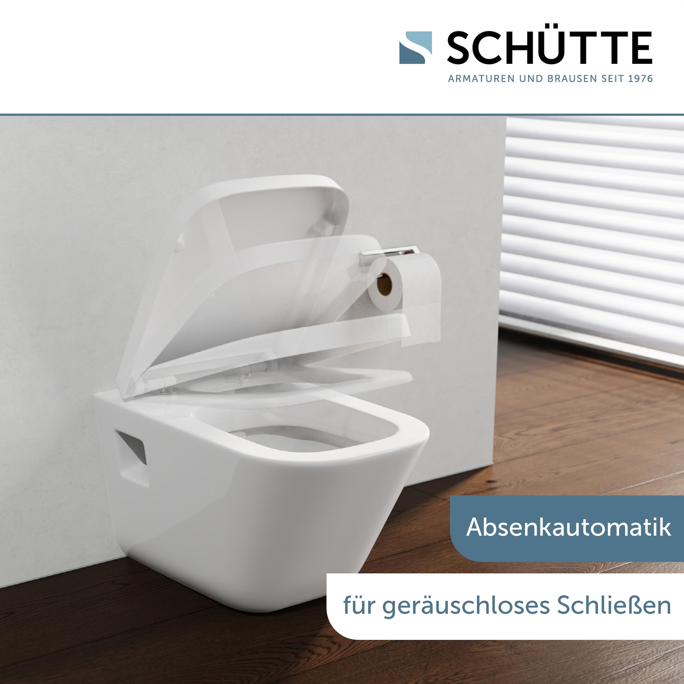 Schütte WC-Sitz »Duroplast, WHITE E-Form PRO 4« WC-Sitz, Befestigungsmaterial, Montageanleitung,  mit Absenkautomatik und Schnellverschluss