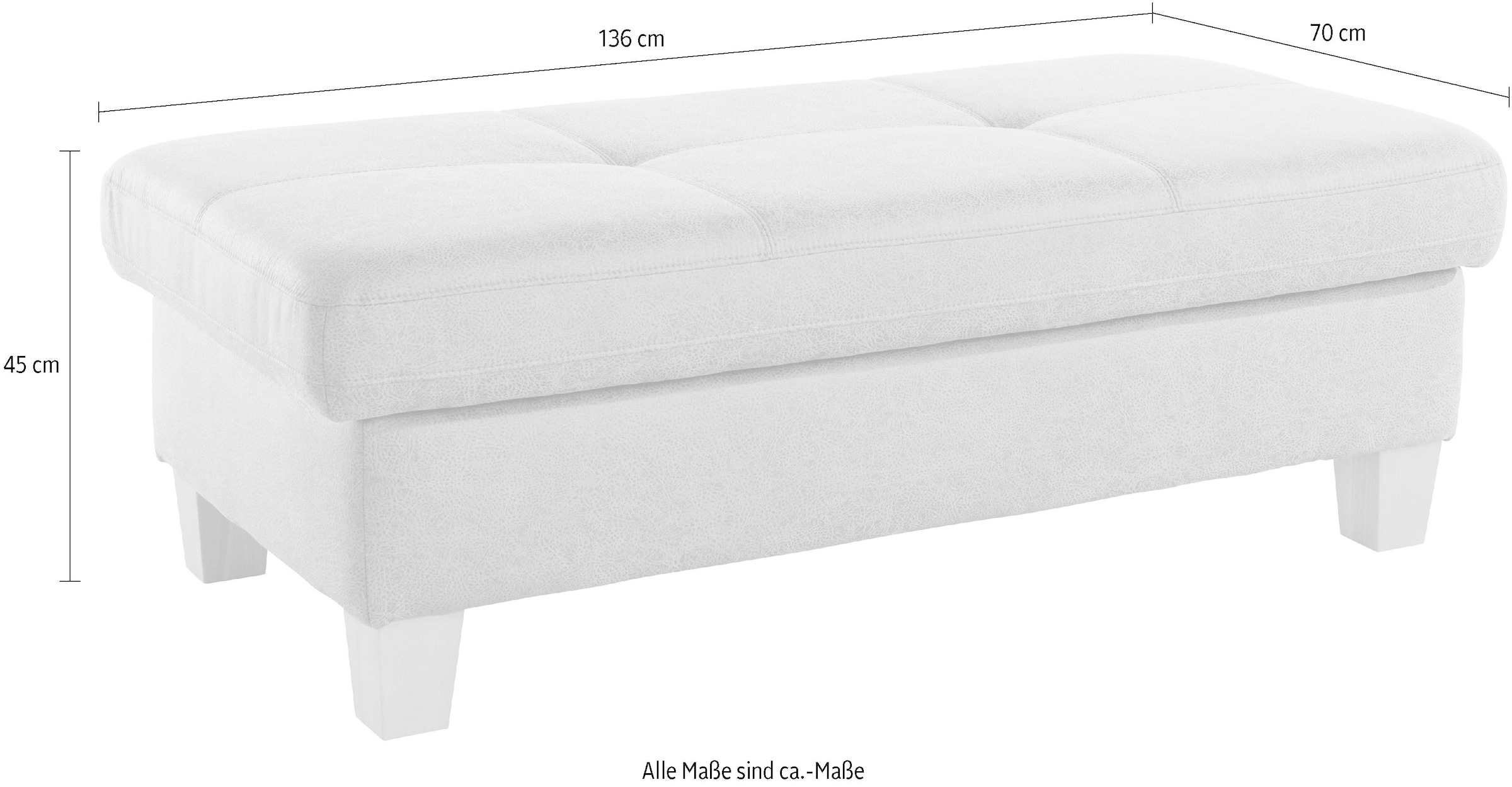 exxpo - sofa fashion Tabouret »Enya Bankhocker mit Staufach unter der Sitzfläche« schöne Detailverarbeitung