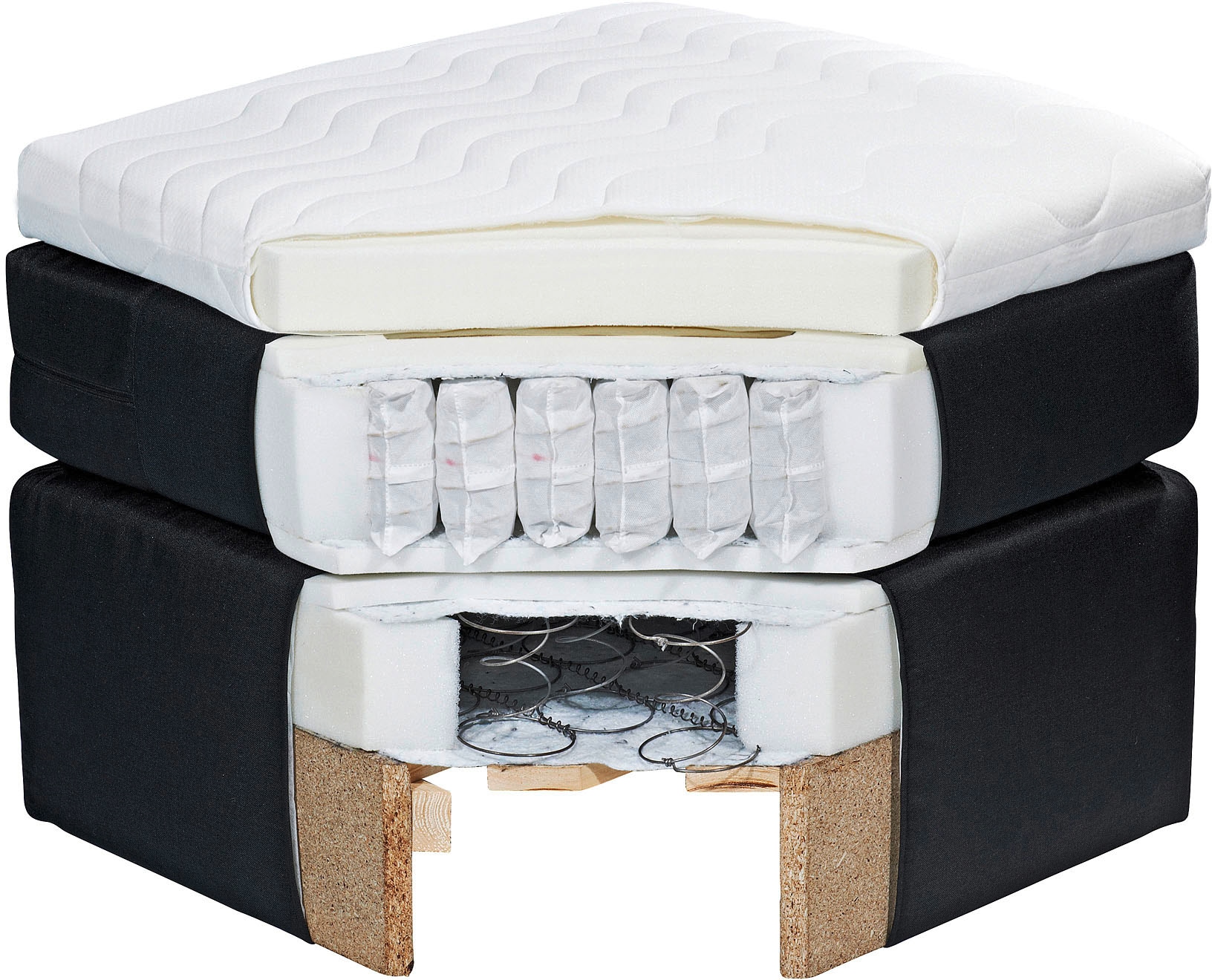 ED EXCITING DESIGN Boxspringbett »Gibsons in der Grösse 200x220cm, Überlänge« erhältlich in verschiedenen Farben