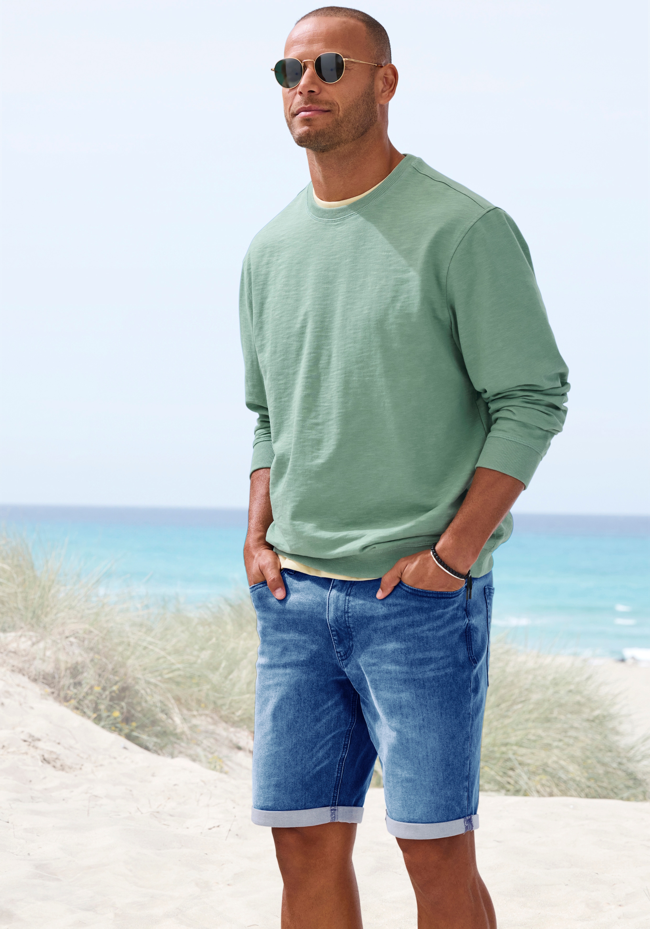 John Devin Short en jean »5-Pocket Shorts,« aus elastischer Denim-Qualität