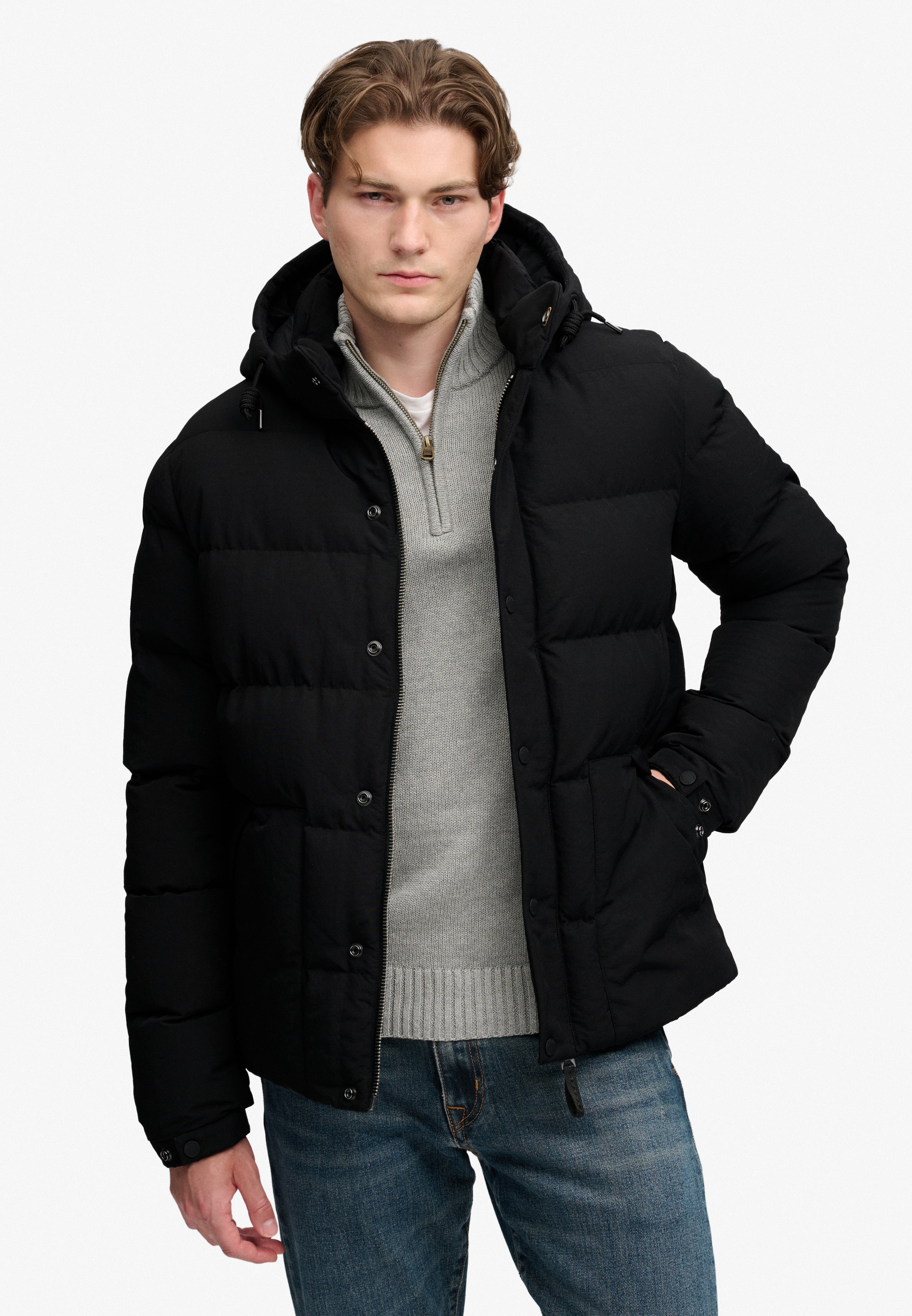 Superdry Steppjacke »CLASSIC EVEREST PUFFER JKT« mit Kapuze Kunstfaser, relaxed fit
