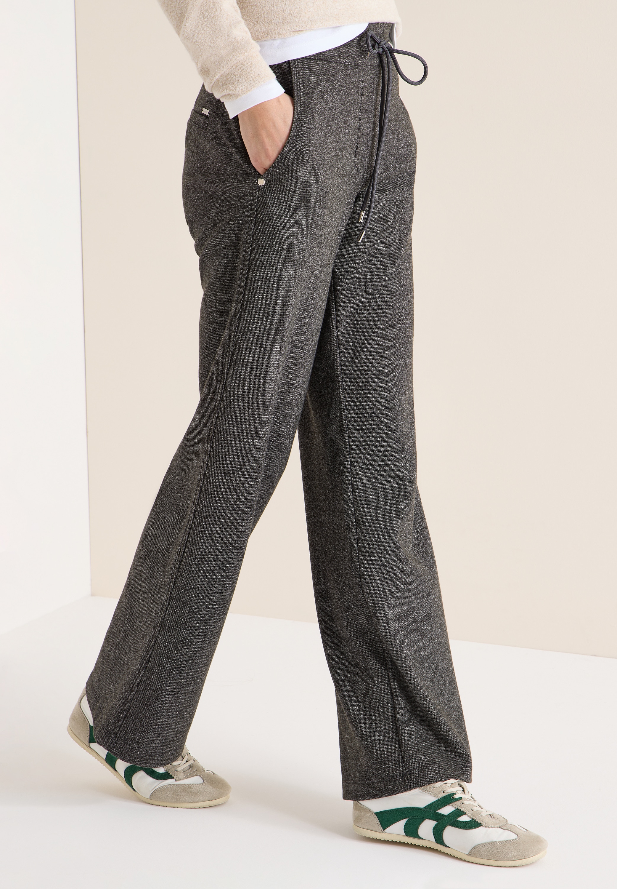 Cecil Pantalon en tissu »Style NEELE«  Two-Tone Melange Hose mit Kordelzug