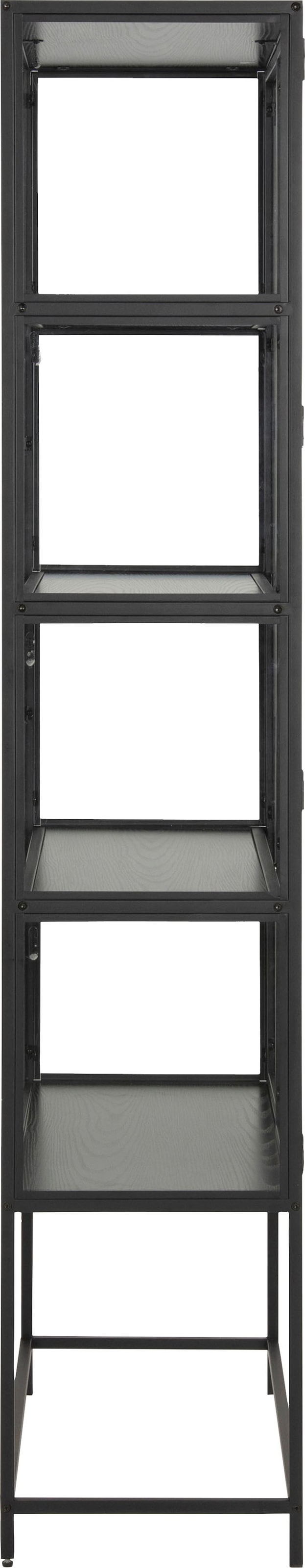 ACTONA GROUP Glasvitrine mit Glastüren und Metallrahmen, 4 Einlegeböden, B: 77 x H: 185,6 cm
