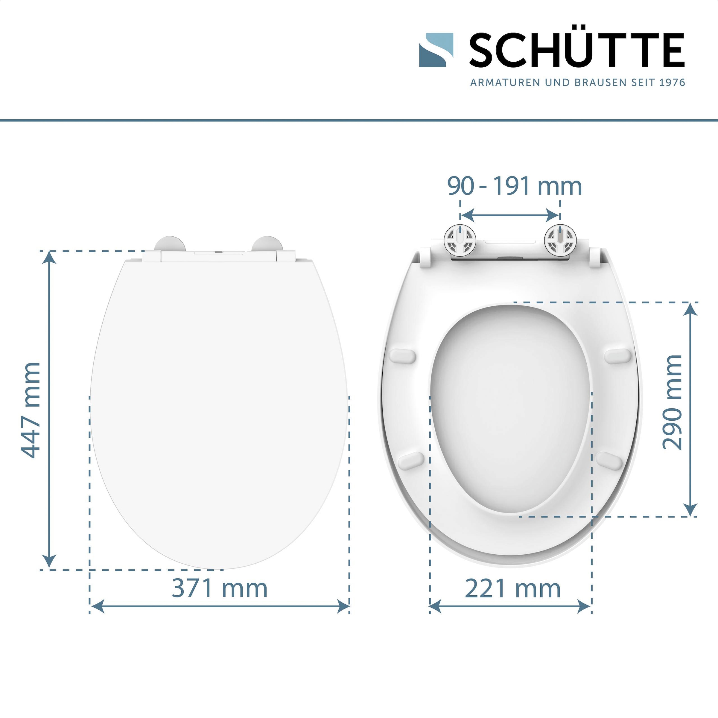 Schütte WC-Sitz mit LED, Absenkautomatik, Schnellverschluss