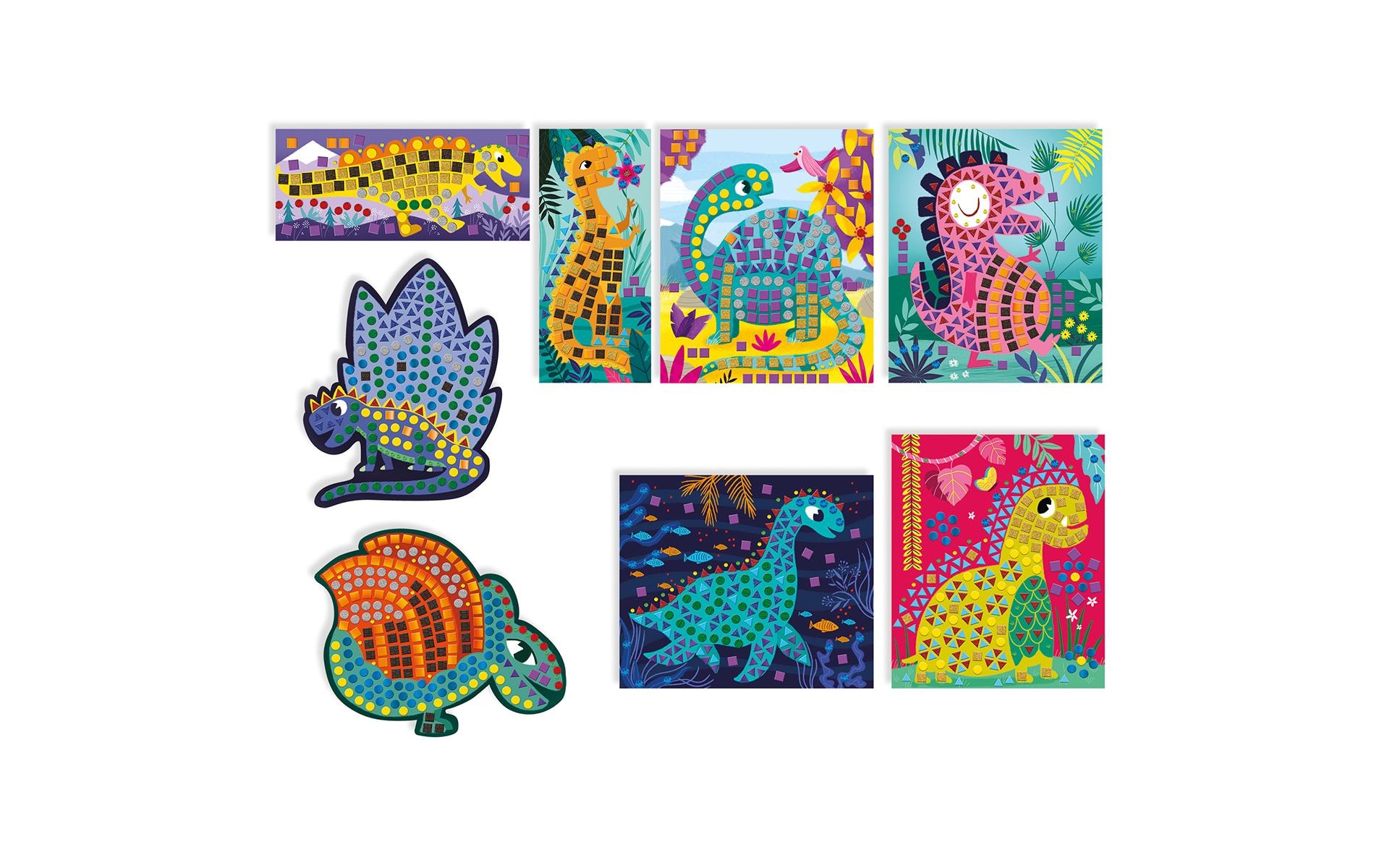 Janod Set créatif »Bastelset Dinosaurier Mosaik«