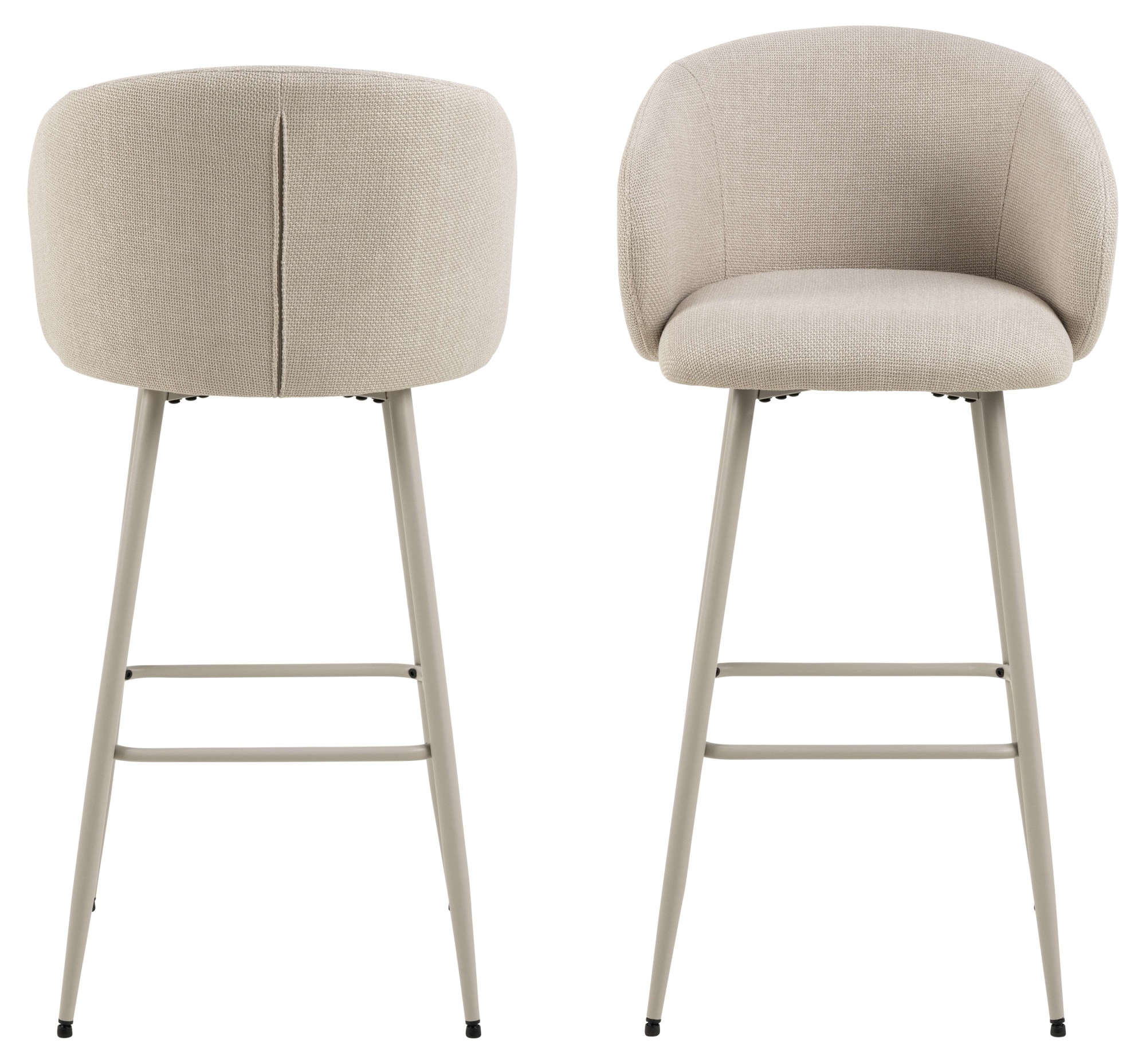 ACTONA GROUP Tabouret de bar »Eleanor« Ensemble, 2 cuis tlg. Tabouret de bar, Bâle beige, structure gris mat, 2 pcs