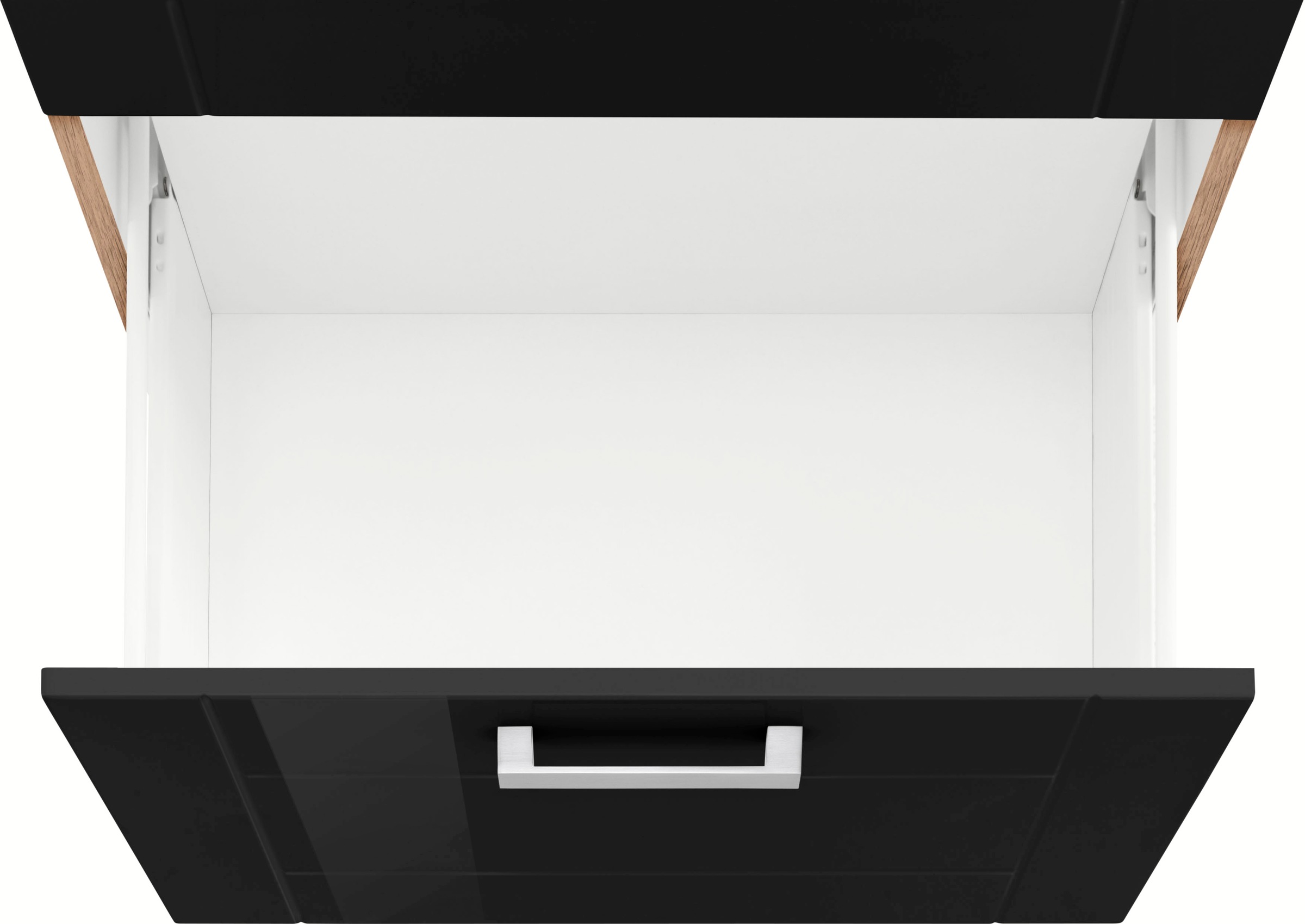KOCHSTATION Armoire d'encastrement pour table de cuisson »KS-Tinnum« 60 cm de large, 2 tiroirs, poignées métal, façades MDF