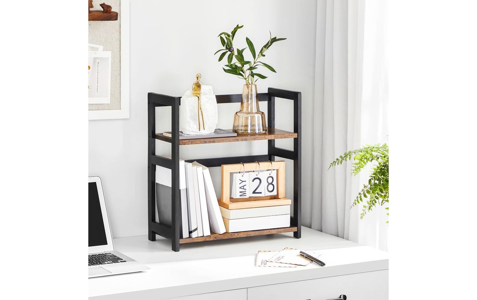 SONGMICS Étagère »2 Ebenen, Braun/Schwarz«