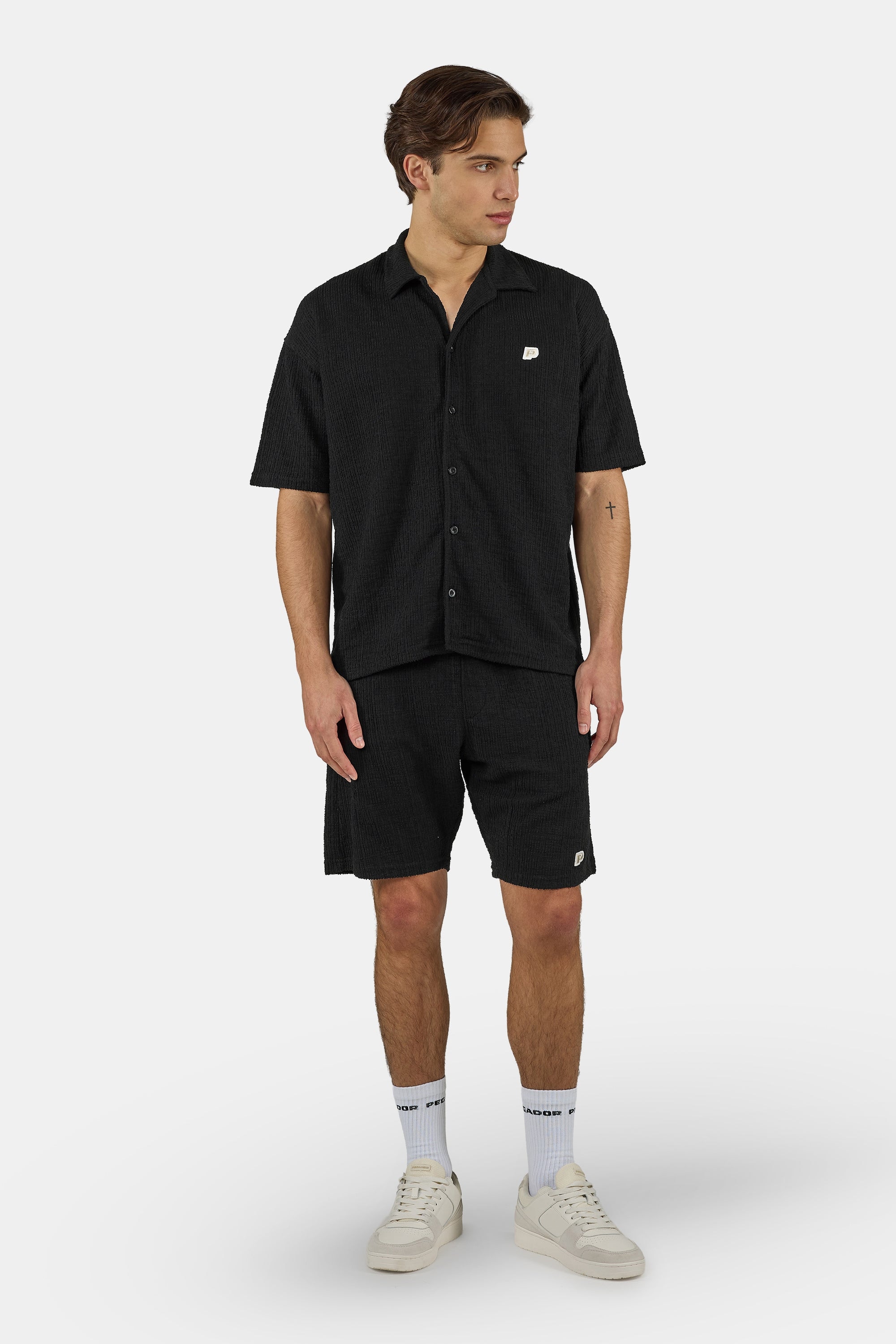 PEGADOR T-shirt à manches courtes »Libco Structured Knit Shirt« mélange de matériaux, coupe régulière