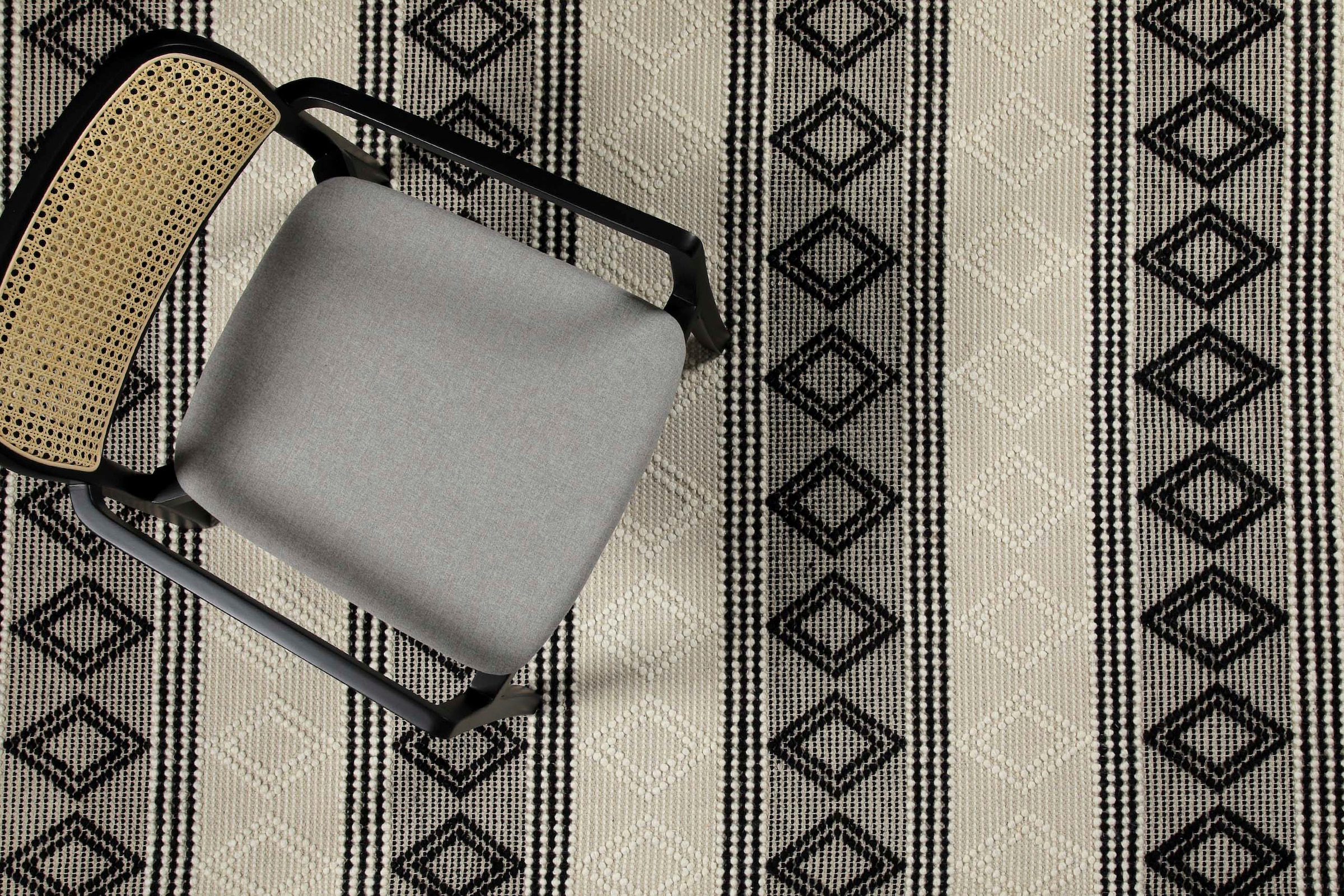 GOODproduct Teppich »Jorvik« rechteckig 8 mm Höhe Kurzflor, Wolle, handgewebt, mit Fransen, Schlafzimmer