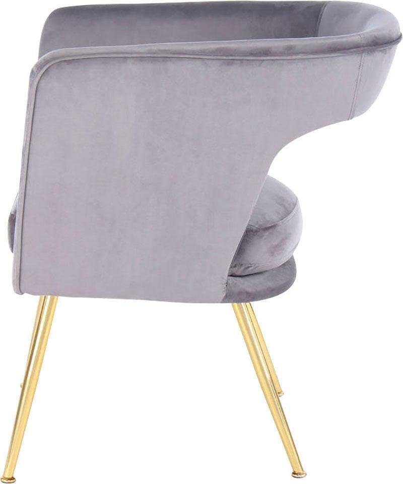 Kayoom Stuhl »Jolene 125, Esszimmerstuhl,eleganter Stoffbezug« () 1 Stk.samtweicher Bezug, Rückenlehne und Armlehnen abgerundet