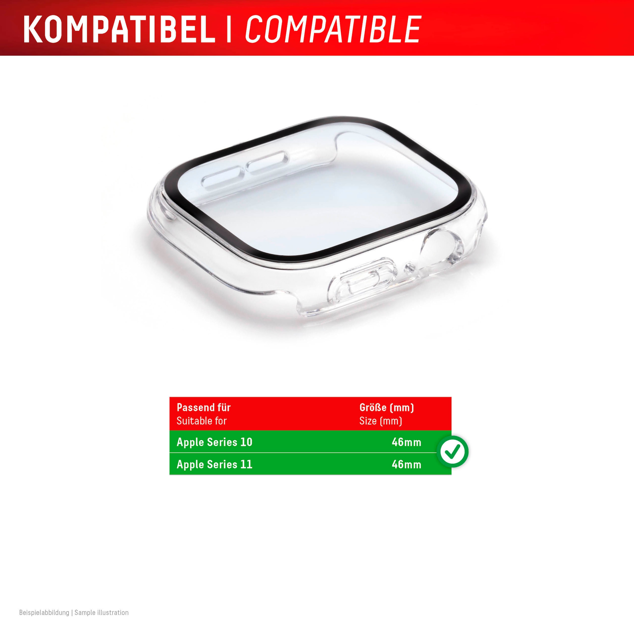 Displex Verre de protection d'écran »Smartwatch Glass All-In-One Protector Full Body« für Apple Watch Series 10 46 mm;Apple Watch Series 11 46 mm Displayschutzfolie, Schutzfolie, Bildschirmschutz, kratz- & stossfest