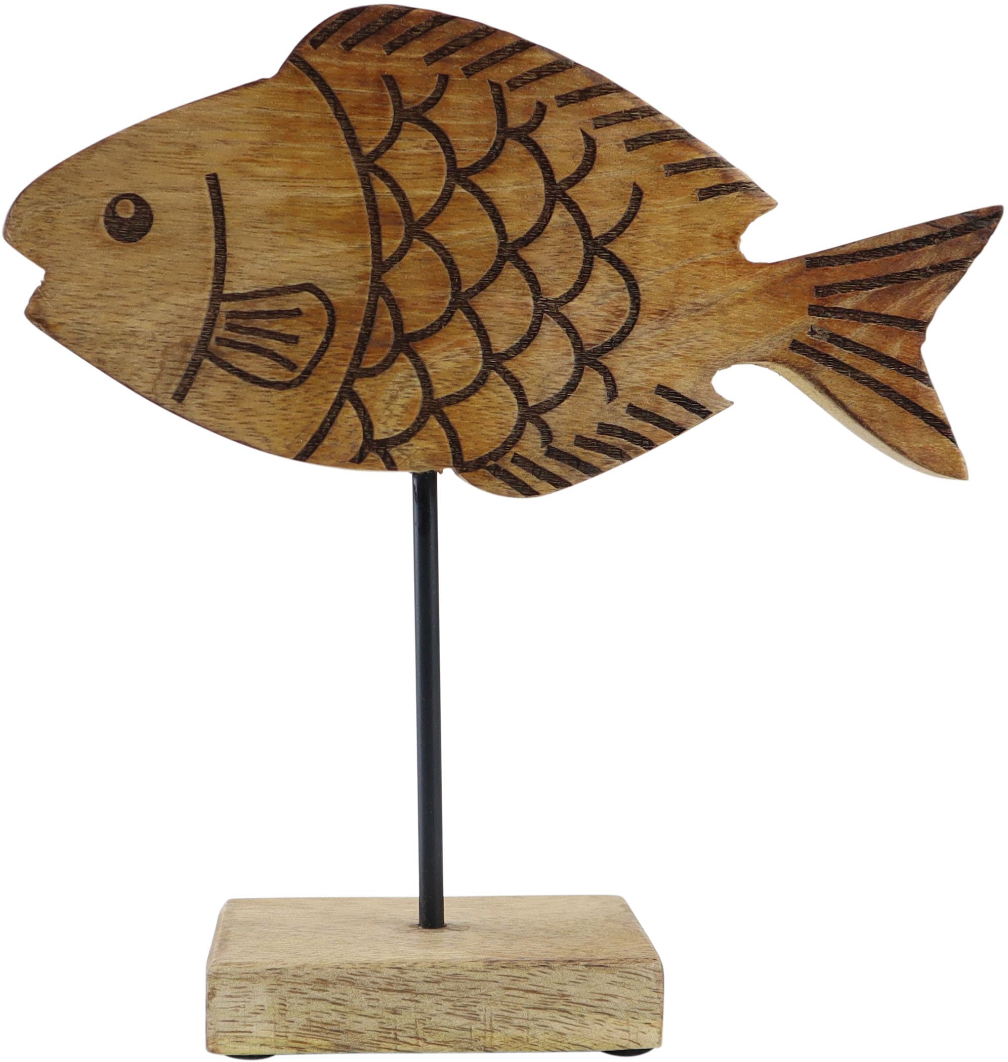 AM Design Dekofigur »Fisch aus Mangoholz und Metall« Osterdekoration in drei Grössen