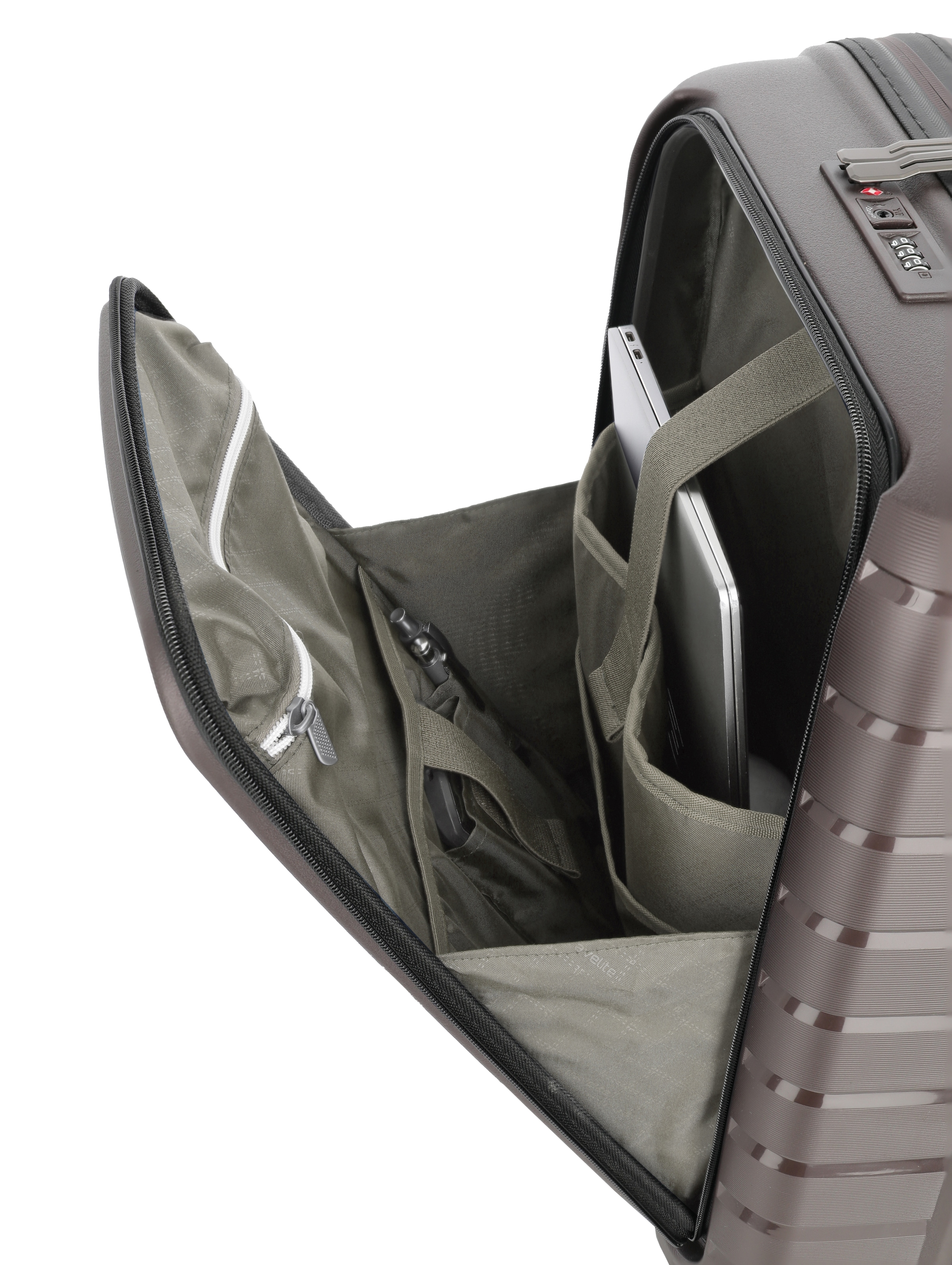 travelite Trolley »AIR BASE Reisekoffer Hartschale« 43 l 4 Rollen widerstandsfähiges Material und cleverer Innenaufteilung
