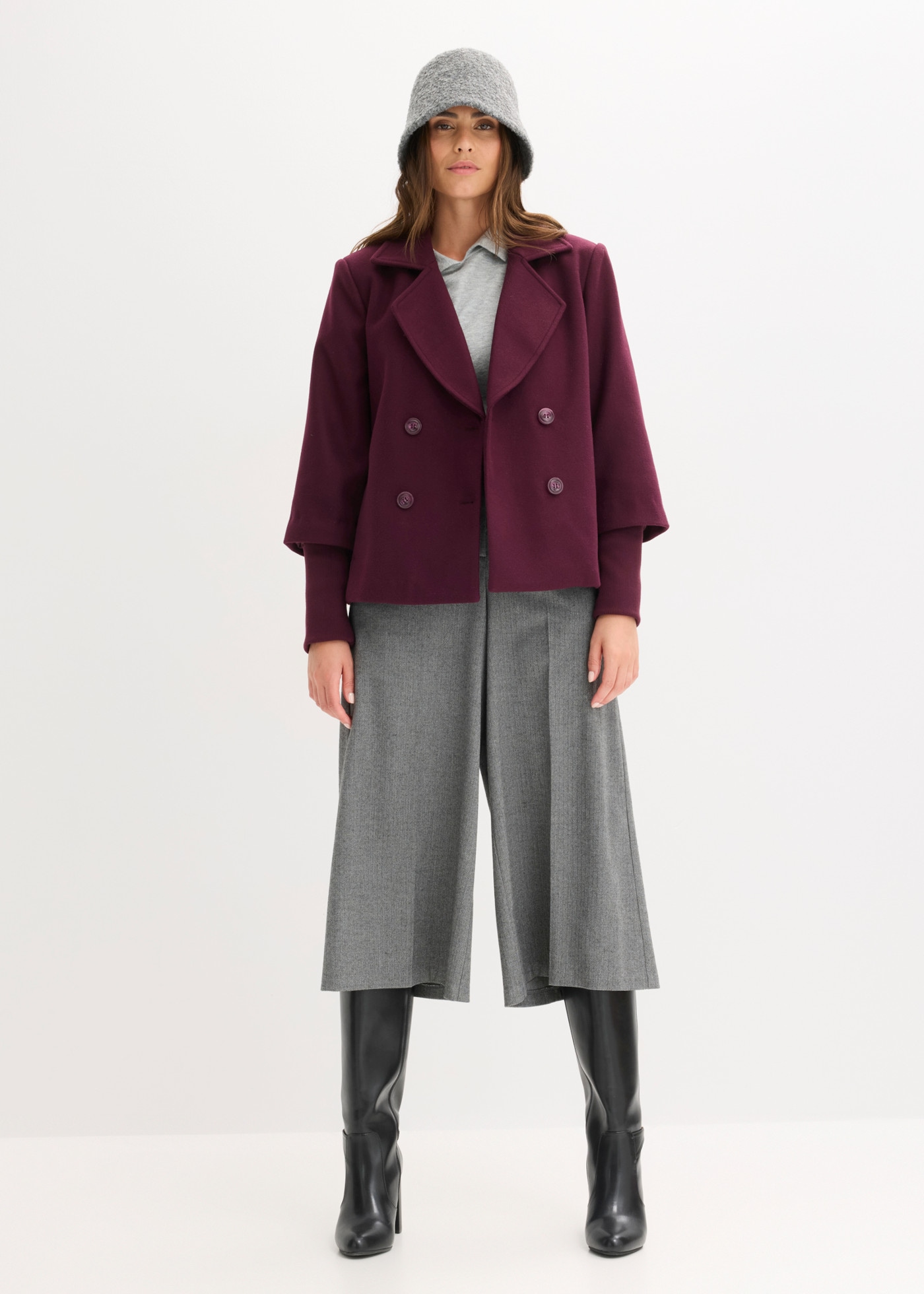 bonprix Caban avec col à revers, coupe régulière, en polyester
