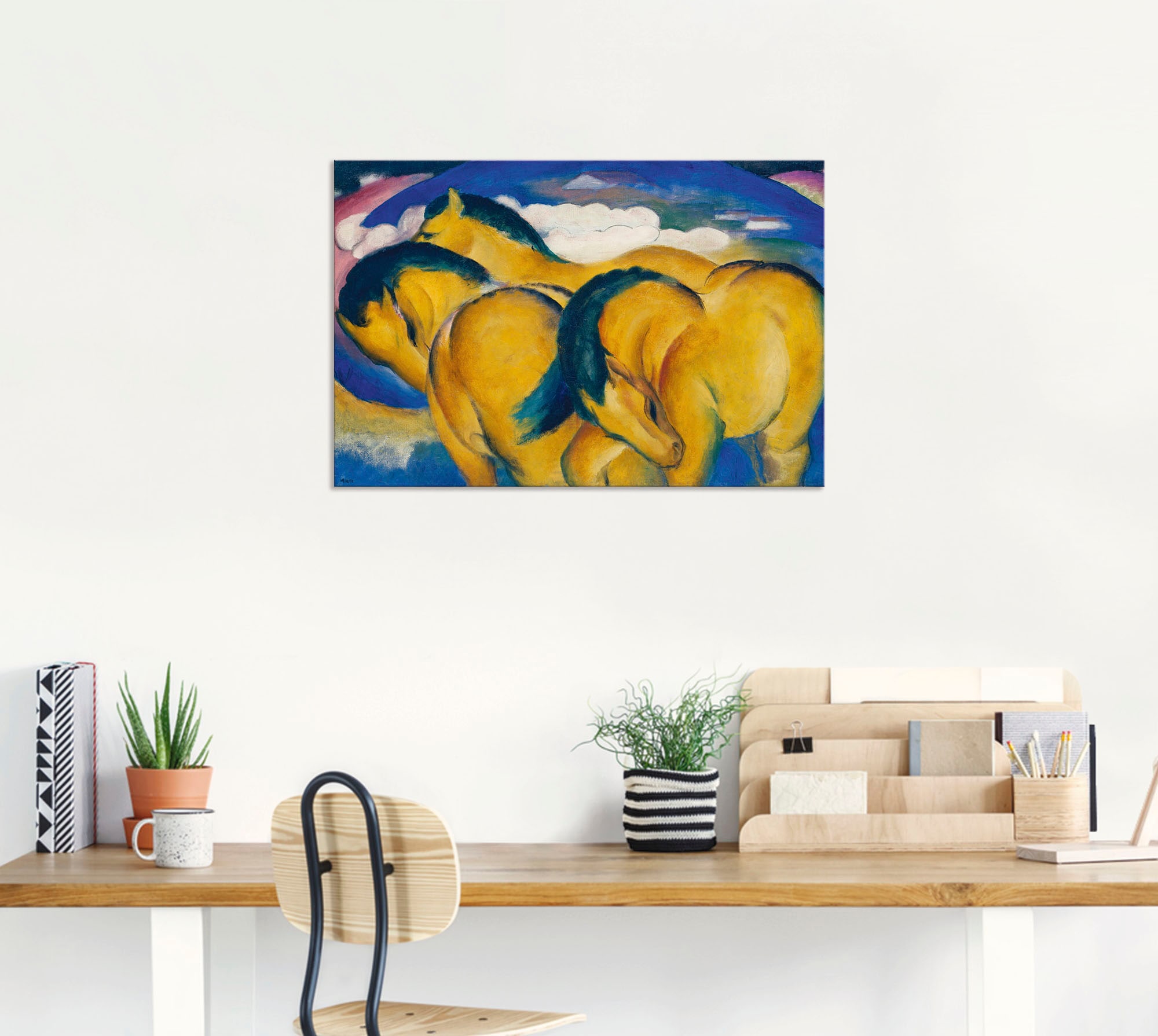 Artland Wandbild »Die kleinen gelben Pferde. 1912« Haustiere 1 Stk. tlg. als Alubild, Leinwandbild in verschied. Grössen