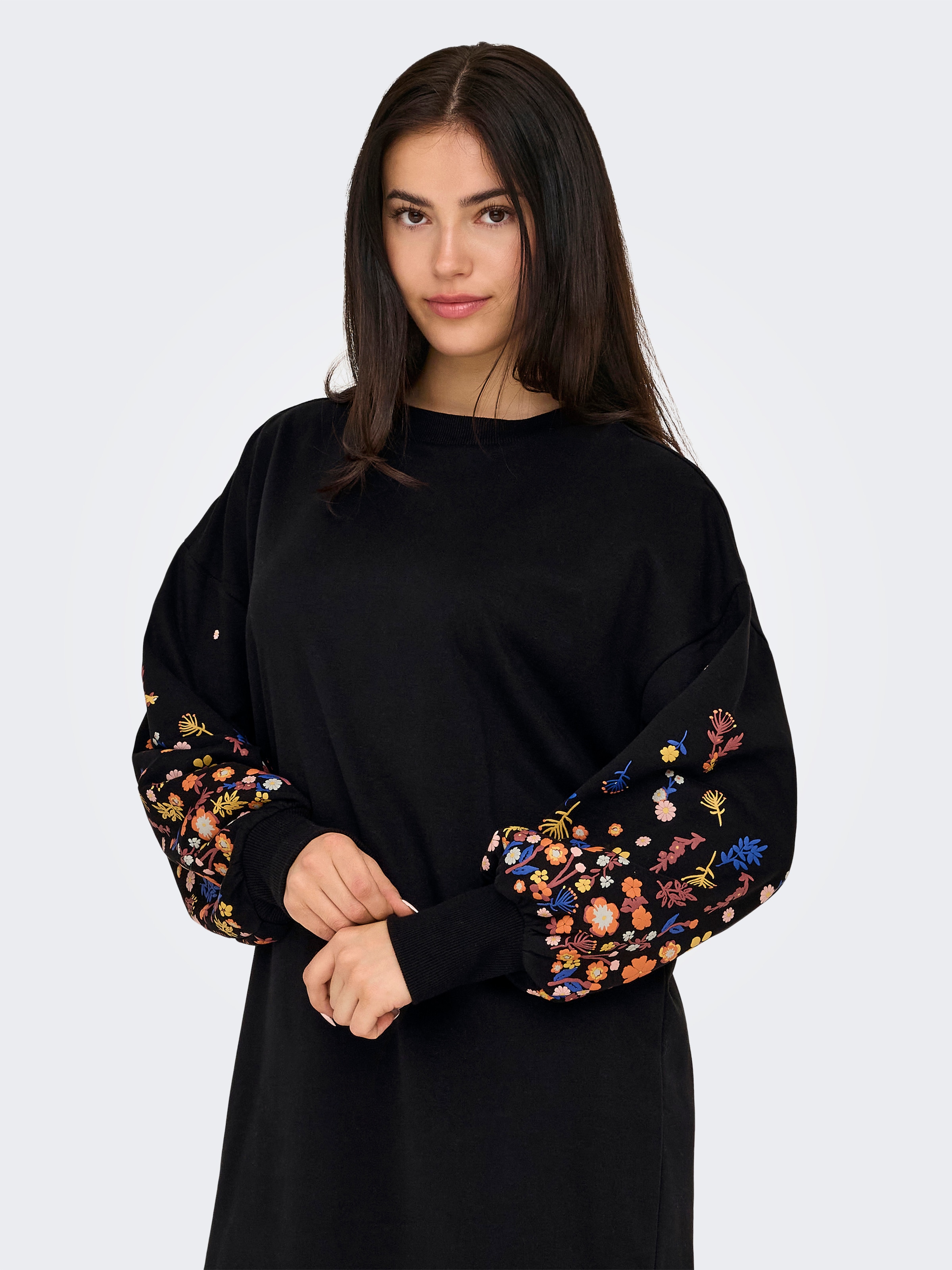 ONLY Sweatkleid »ONLBROOKE LS SHORT DRESS FLOWER SWT NOOS«