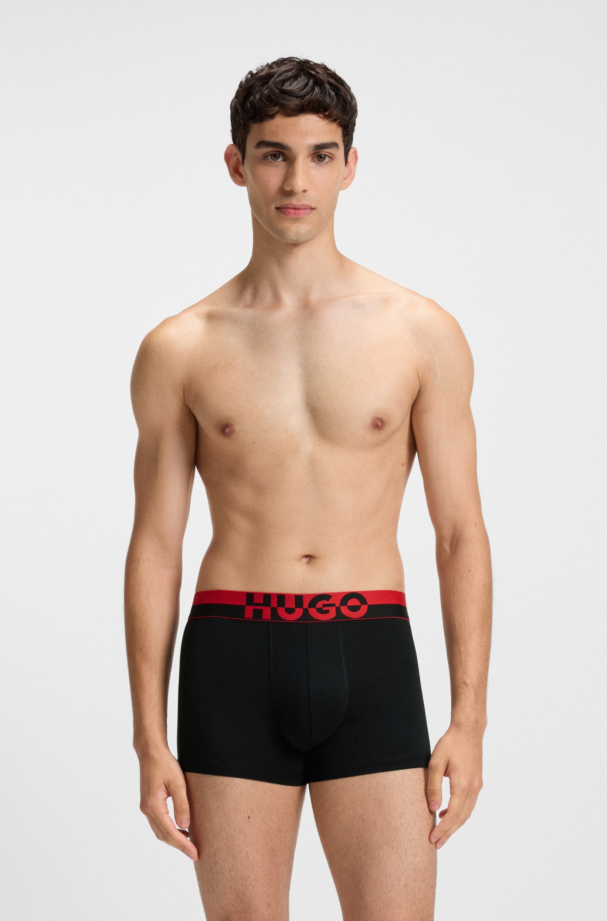 HUGO Underwear Boxers »TRUNK TR. SPLIT LOGO« 3 cuis enganliegend, kurzes Bein