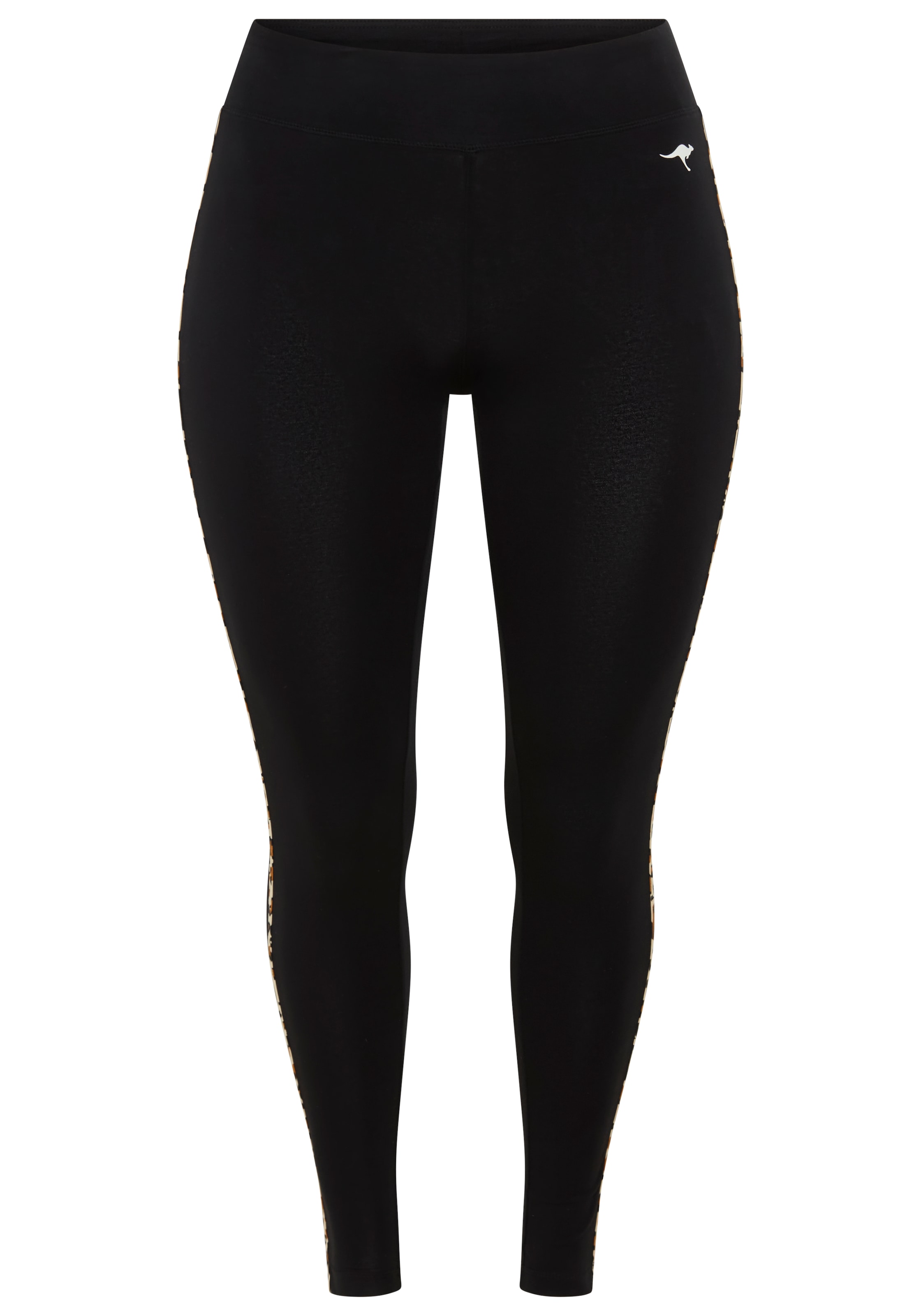 KangaROOS Leggings  mit seitlichen Streifen im Leo-Print, grosse Grössen