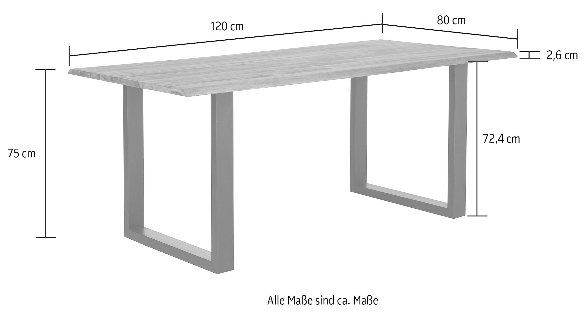 SalesFever Esstisch »Design Esstisch für stilvolles Ambiente« mit echter Baumkante