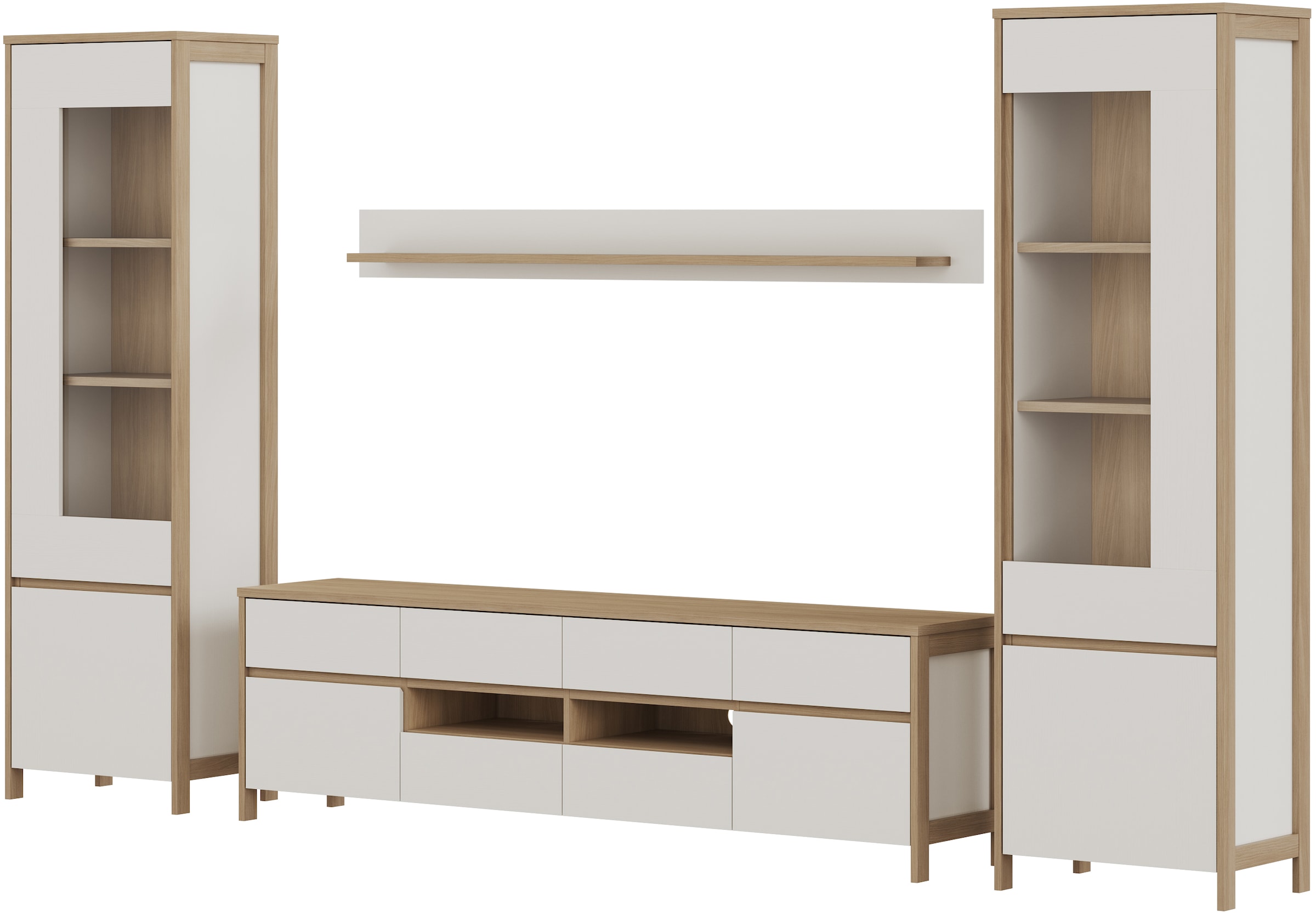 Home affaire Wohnwand »Stranda, moderne Anbauwand, Komplettset im Scandi-Style« 4 Stk. tlg.