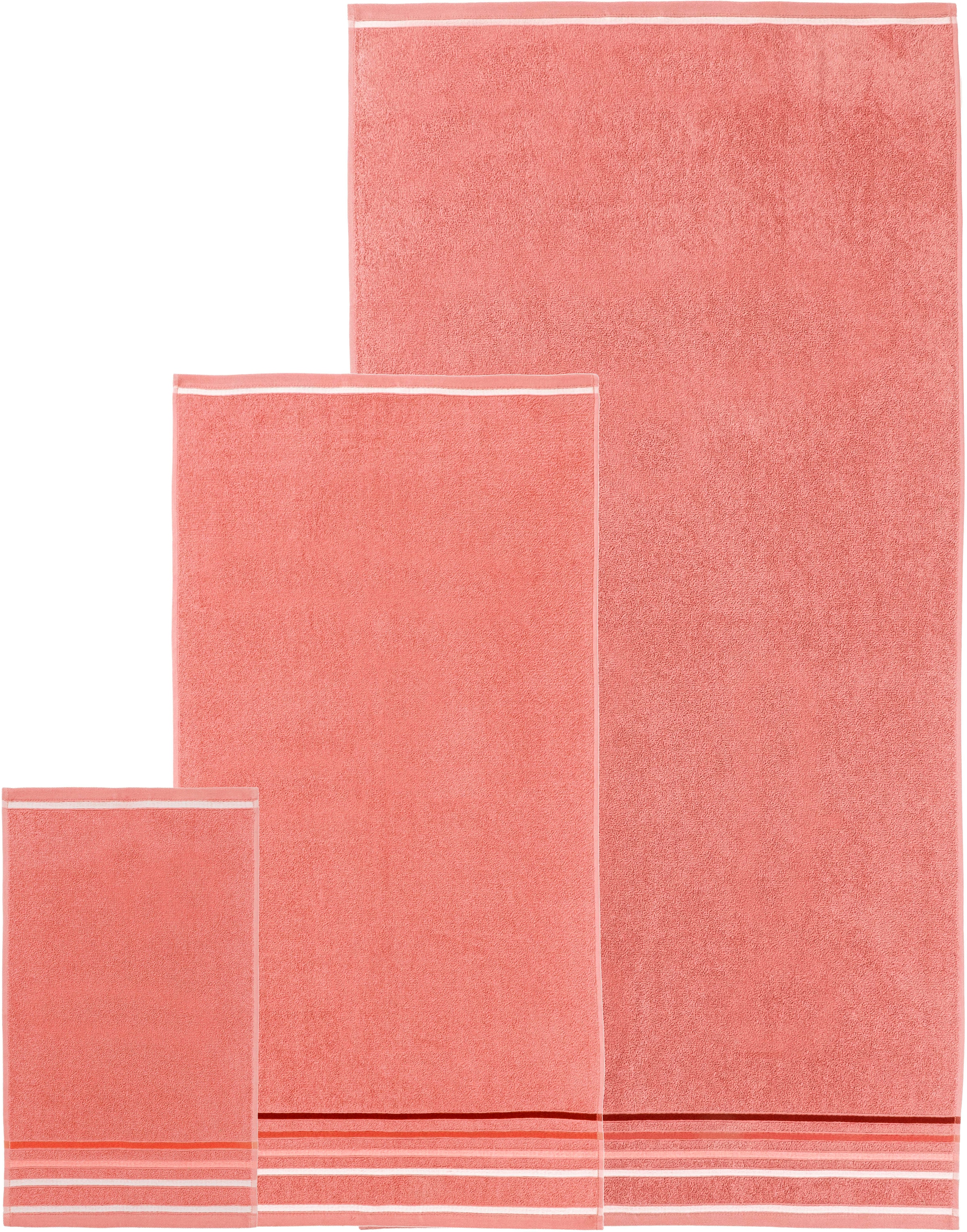 my home Handtuch Set »Niki, Duschtuch, Handtücher und Gästetücher« Set Walkfrottee Handtücher mit mehrfarbiger Streifenbordüre, aus 100% Baumwolle, weich