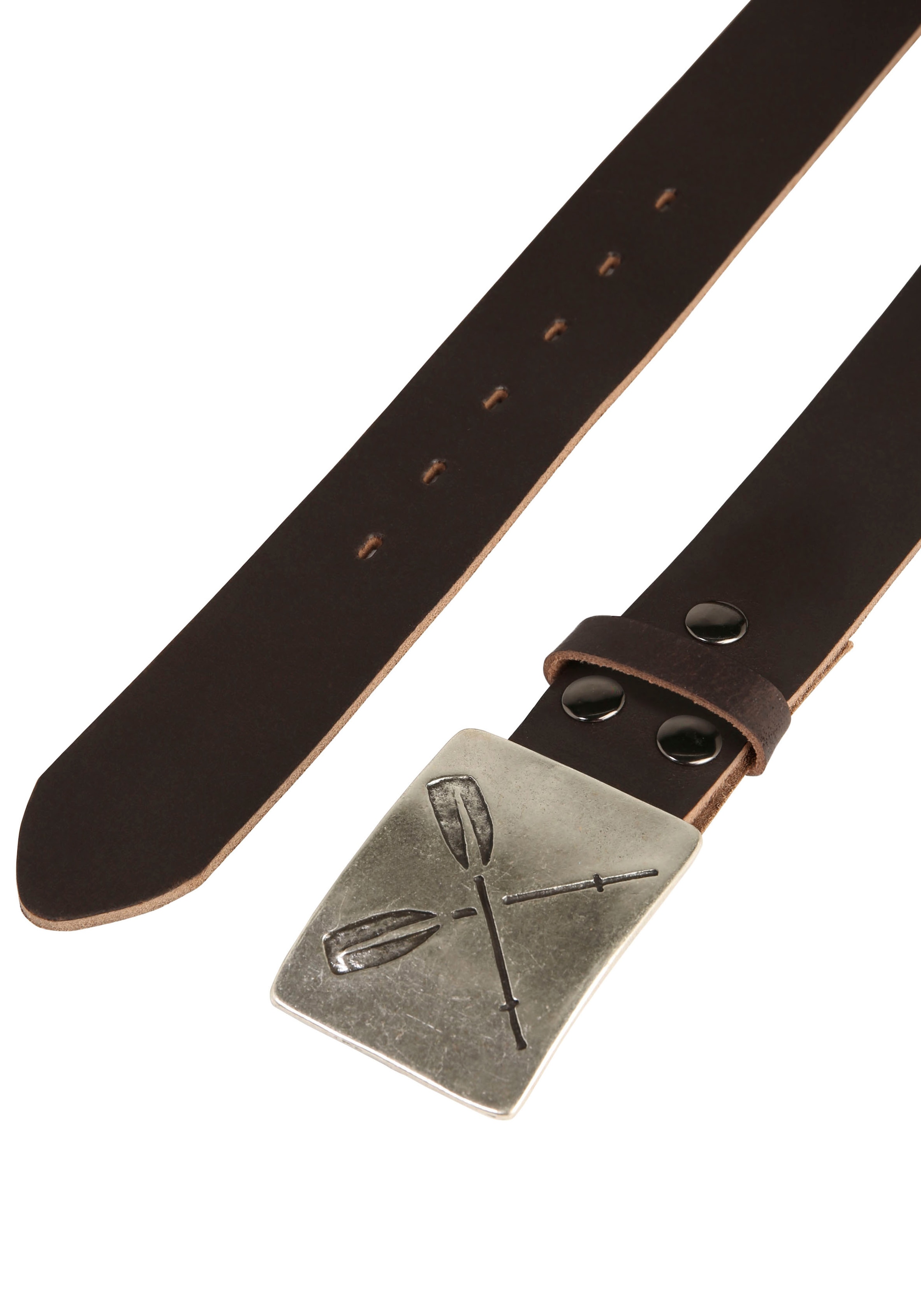 Rettungsring Gürtel Ledergürtel mit austauschbarer Schliesse »Paddel Silber«