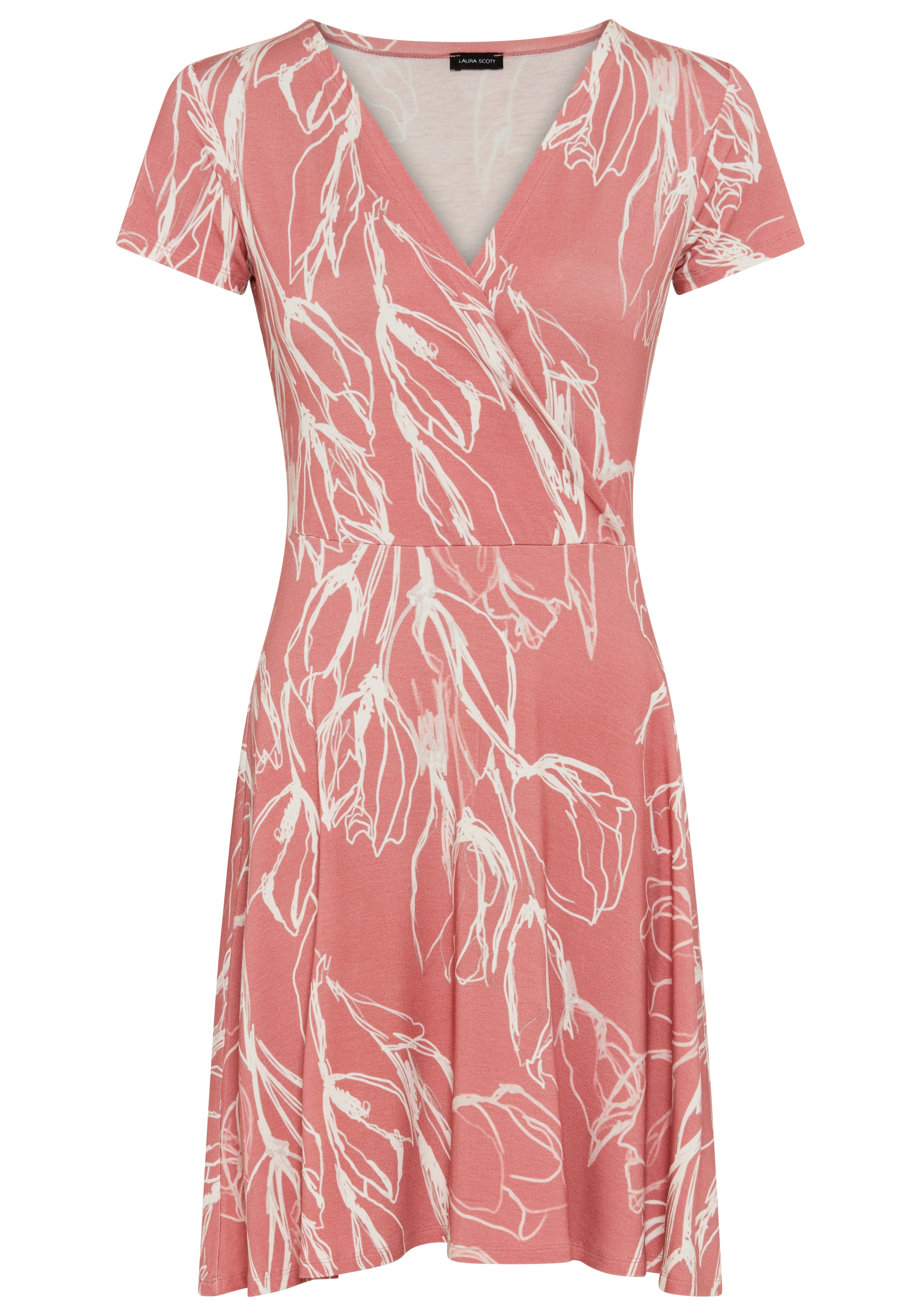 Laura Scott Robe d'été im Basic Stil, elegantes Blumen-Muster, aus Viskose und Elasthan