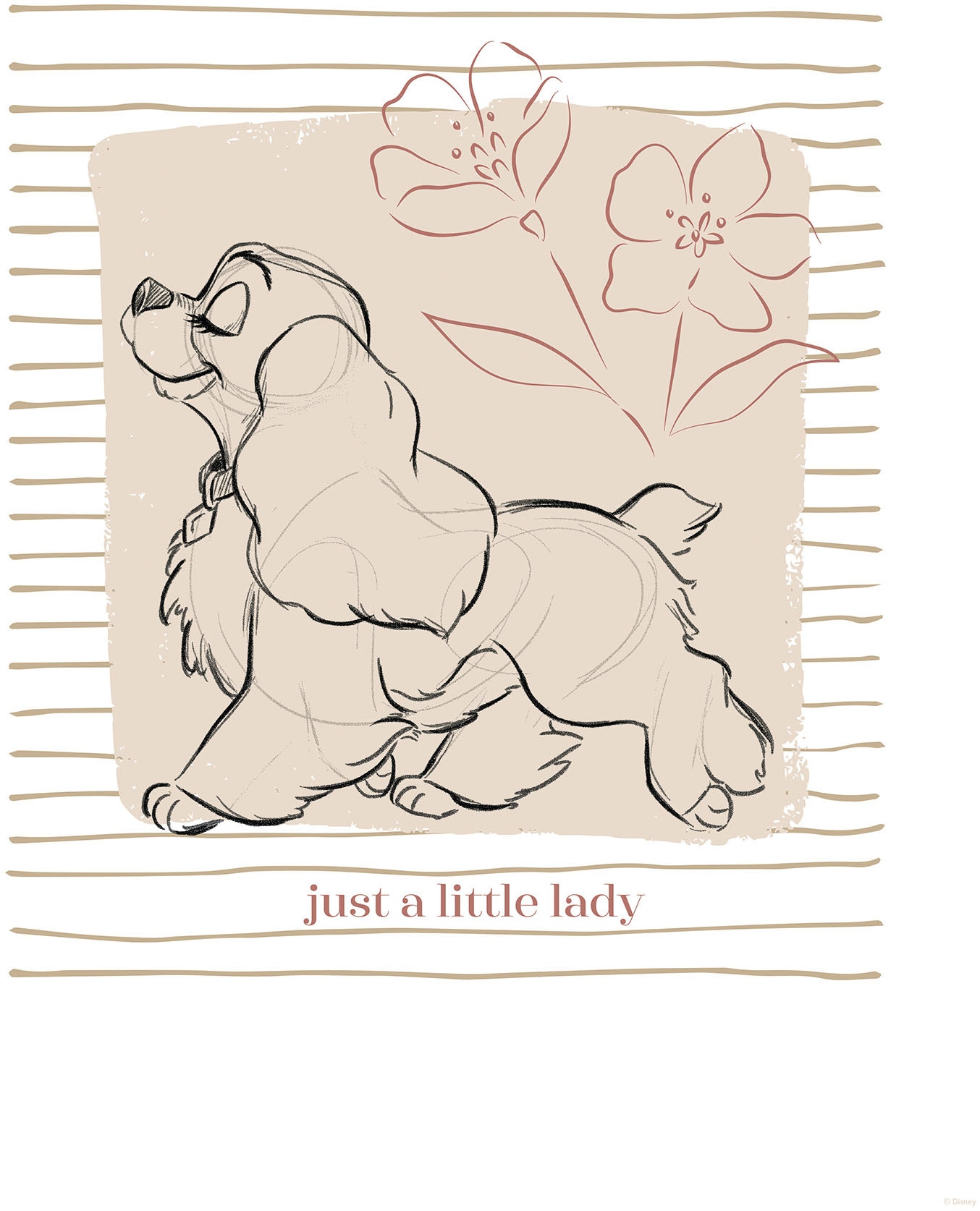 Komar Wandbild »Disney Lady and the Tramp just a Little Lady« Disney Set, 1 Stk. tlg. 30 x 40 cm (Breite x Höhe) - Kinderzimmer, Dekoration