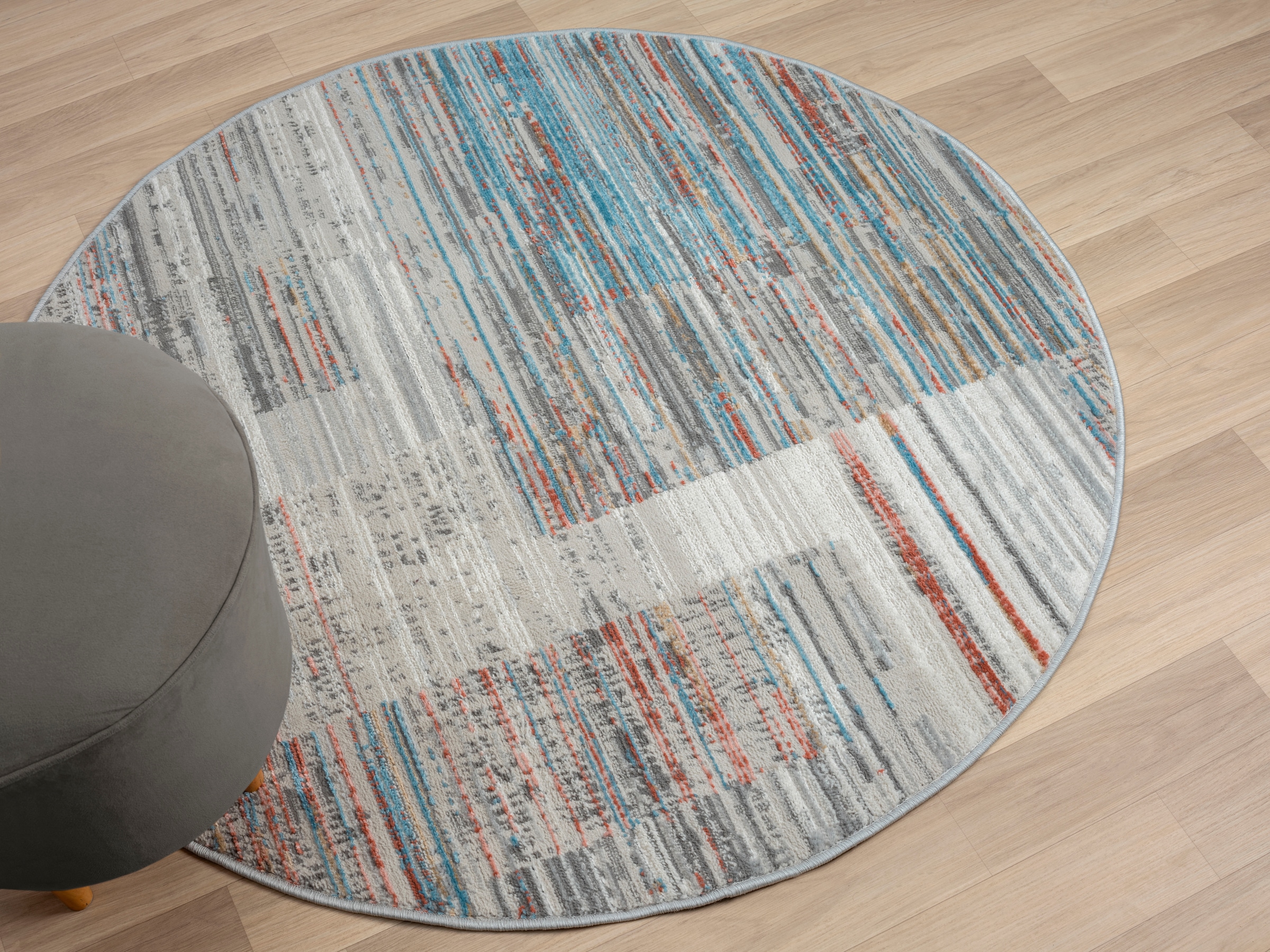 GOODproduct Teppich »Ziven« rund 8 mm Höhe Kurzflor, modernes Design, pflegeleicht, Wohnzimmer