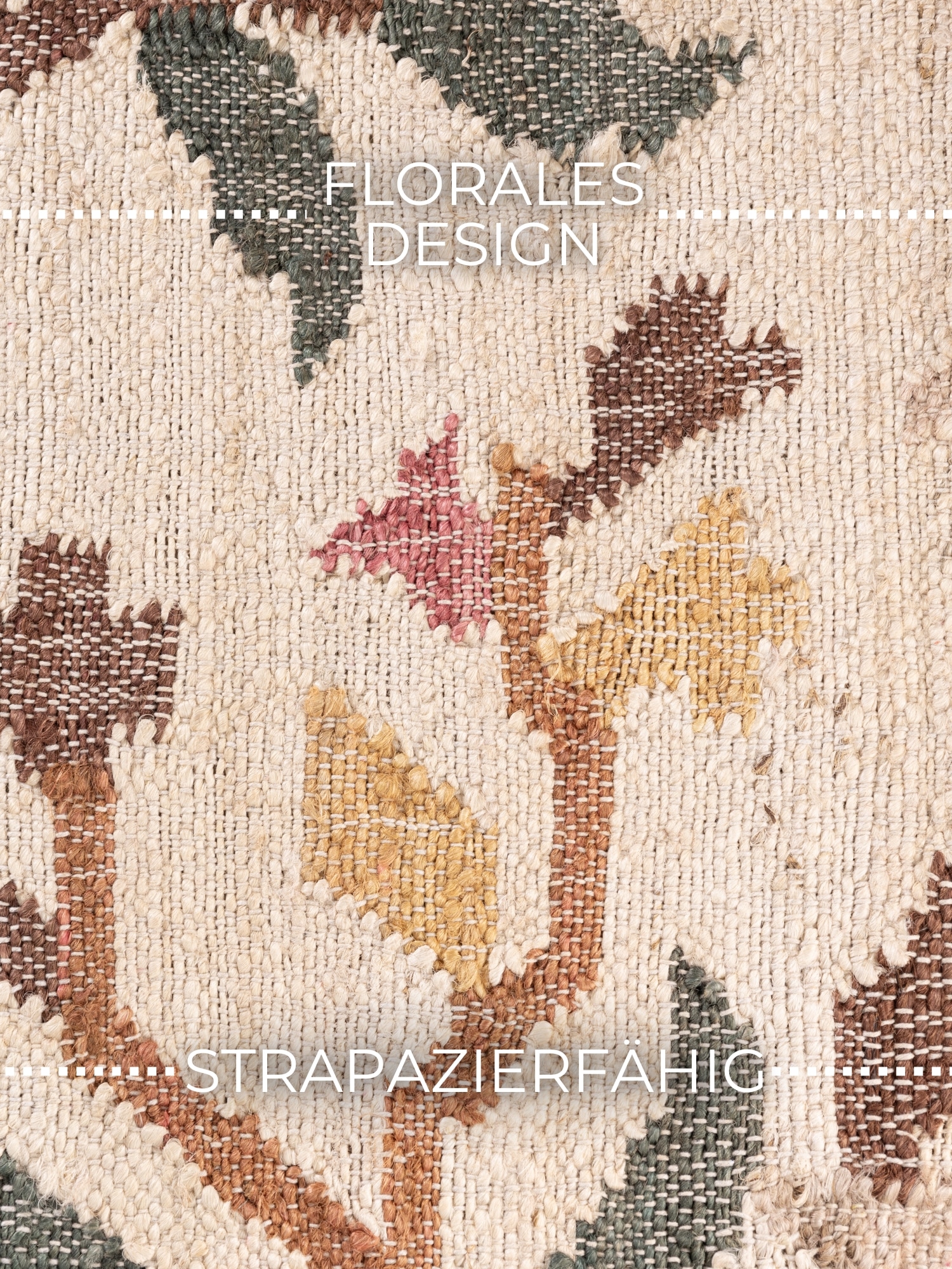 ELLE DECORATION Tapis »Kelim Violette« Rectangulaire 3 mm Höhe Jute, Baumwolle, Natur, Handgewebt, Kelim, orientalisch, Boho