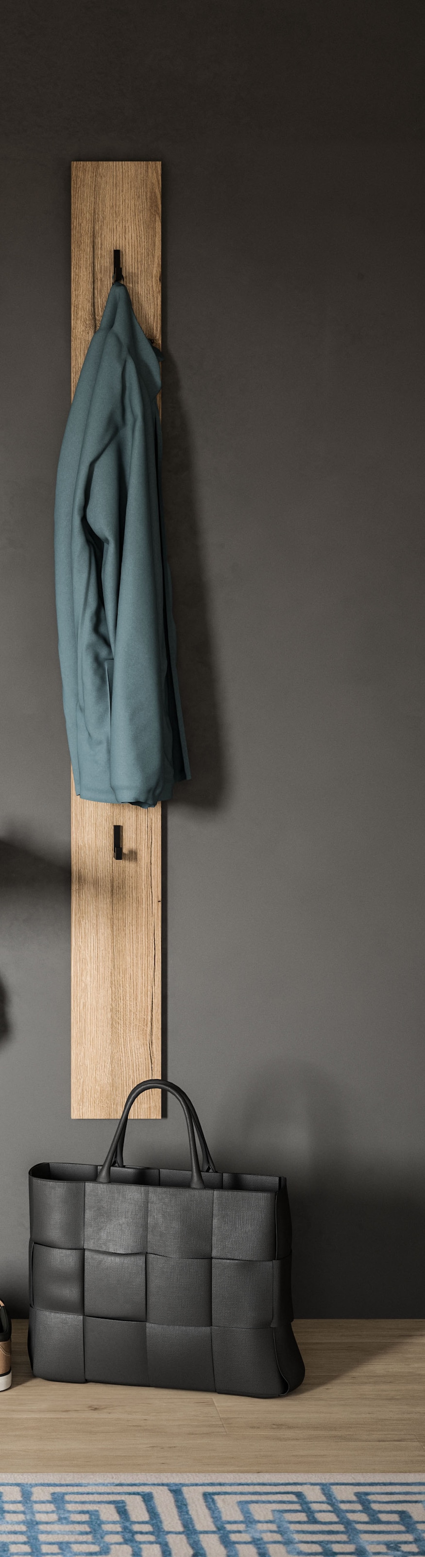 Home affaire Panneau de vestiaire 1 cuis tlg. Oran, Evoke Oak, Garderobenpaneel mit drei Haken, Flurgarderobe