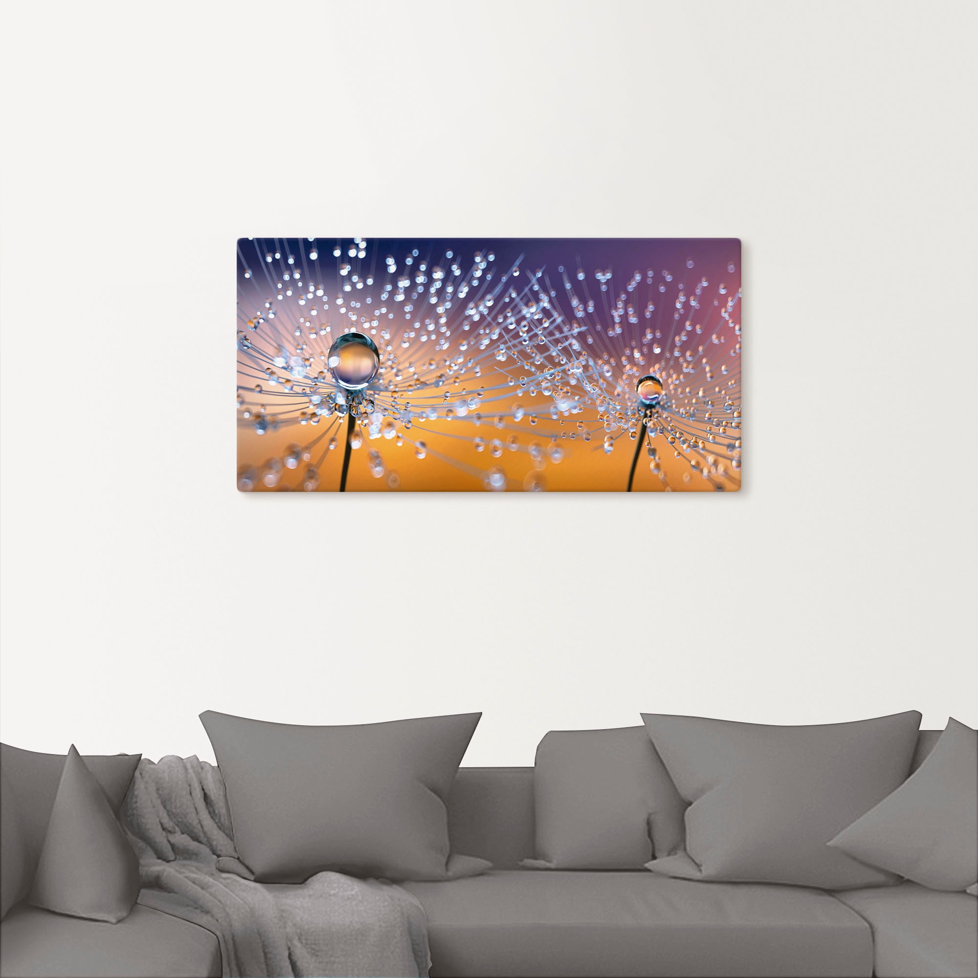 Artland Tableau sur toile »Pusteblumen Tautropfen« 1 cuis tlg. als Alubild, Outdoorbild, Leinwandbild, Poster, Wandaufkleber