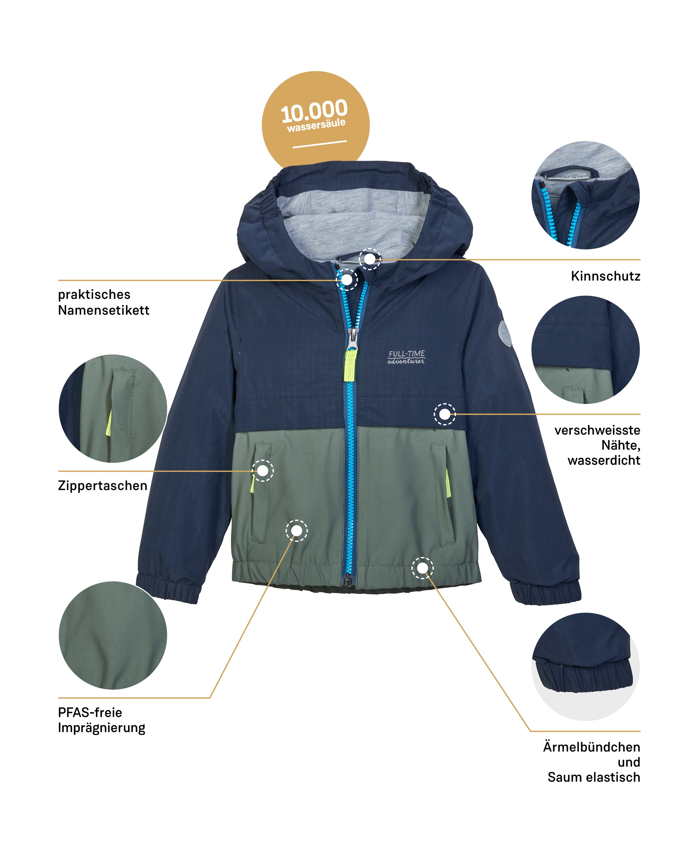 first instinct by killtec Funktionsjacke »FIOS 7 MNS JCKT« Wasserdichte Kinderjacke mit Colourblock-Design