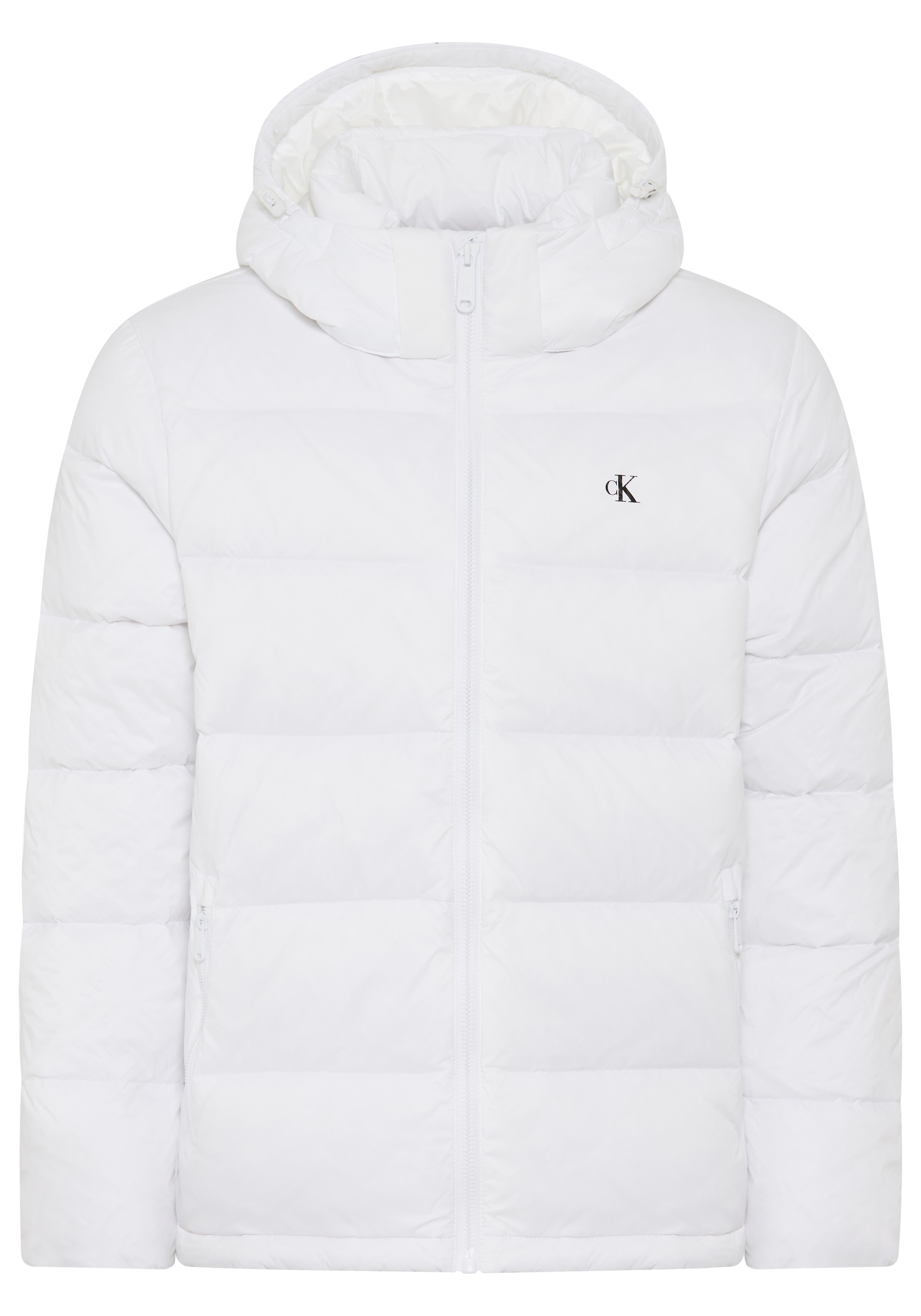Calvin Klein Jeans Steppjacke »LS NYLN ZP OFF HD DW« mit Kapuze Kapuze, Regular Fit, warm wattiert