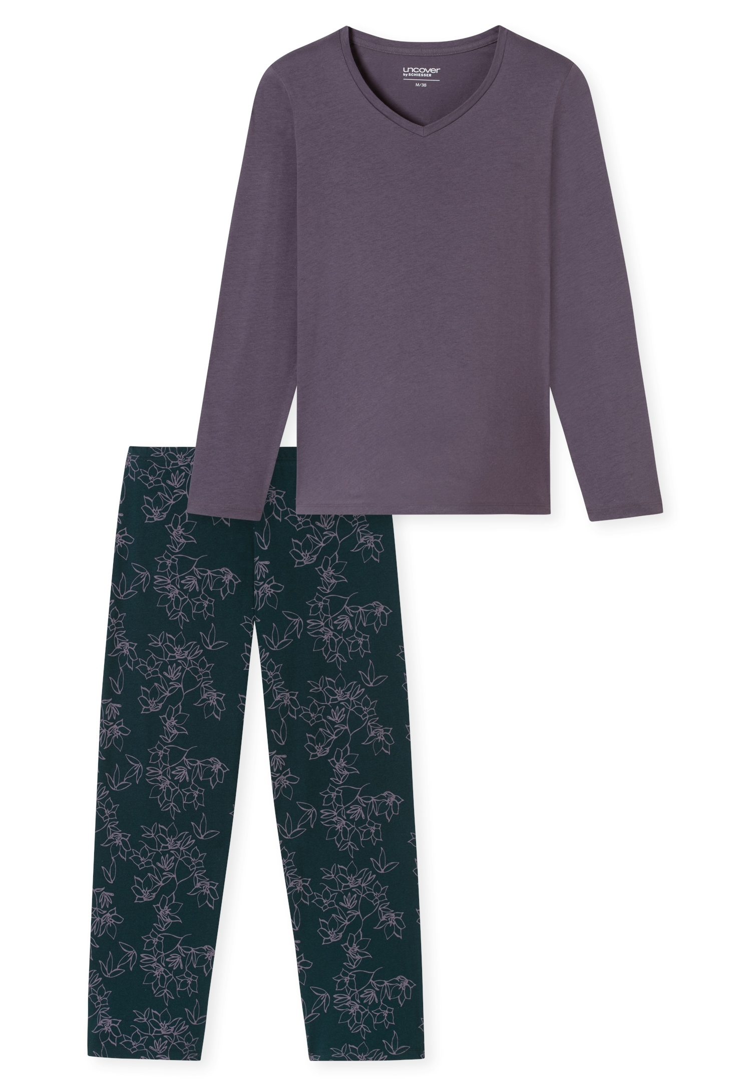 uncover by SCHIESSER Pyjama »Uncover Nightwear« 2 pièces Baumwolle, Singel Jersey-Qualität, langärmelig, atmungsaktiv, bequem