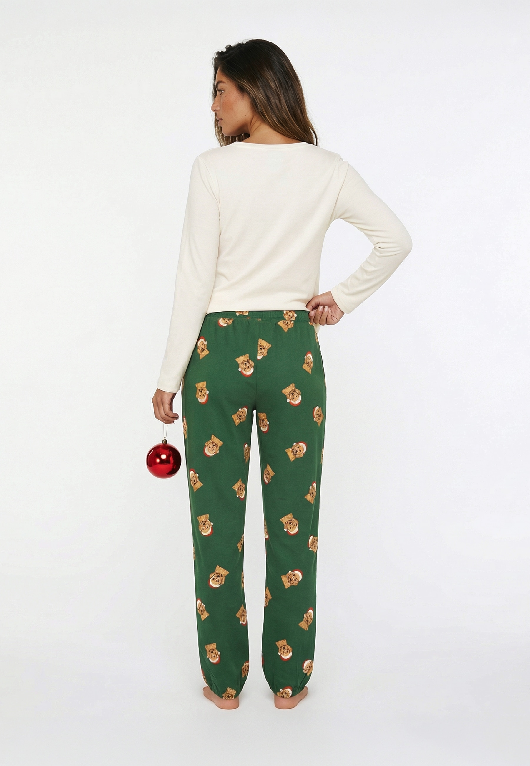 LASCANA Pyjama 2 avec un mignon imprimé de chiens de Noël