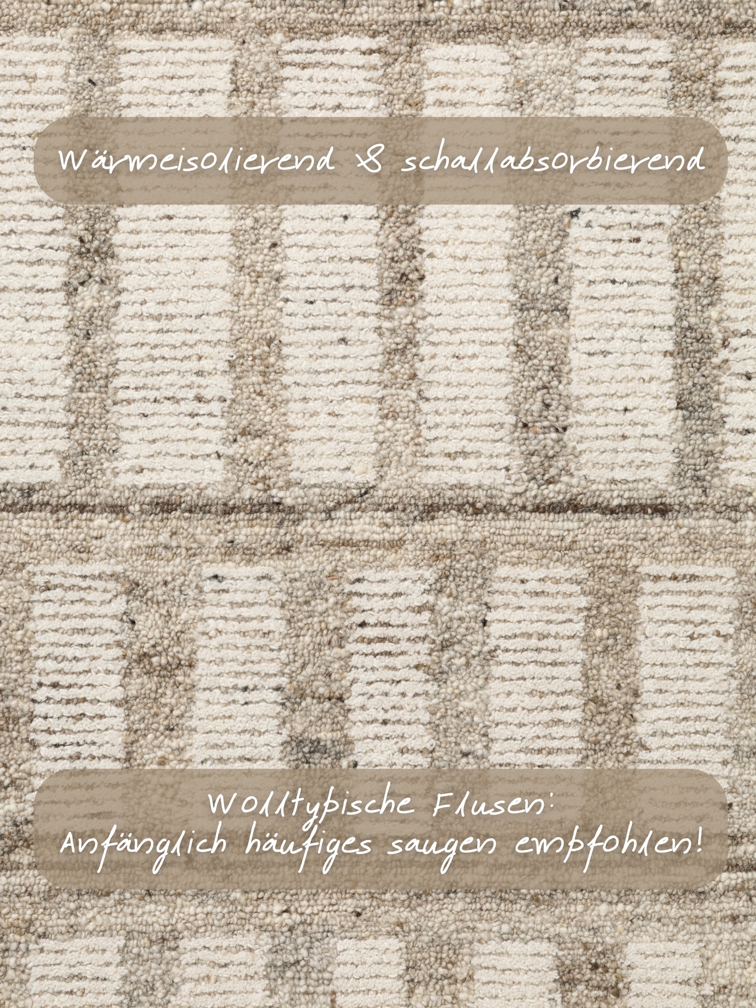 vikosa Tapis en laine »Linara« Rectangulaire 15 mm Höhe Handgemacht, Grafisch, Streifen, Natur, Wolle, Wohnzimmer,Schlafzimmer