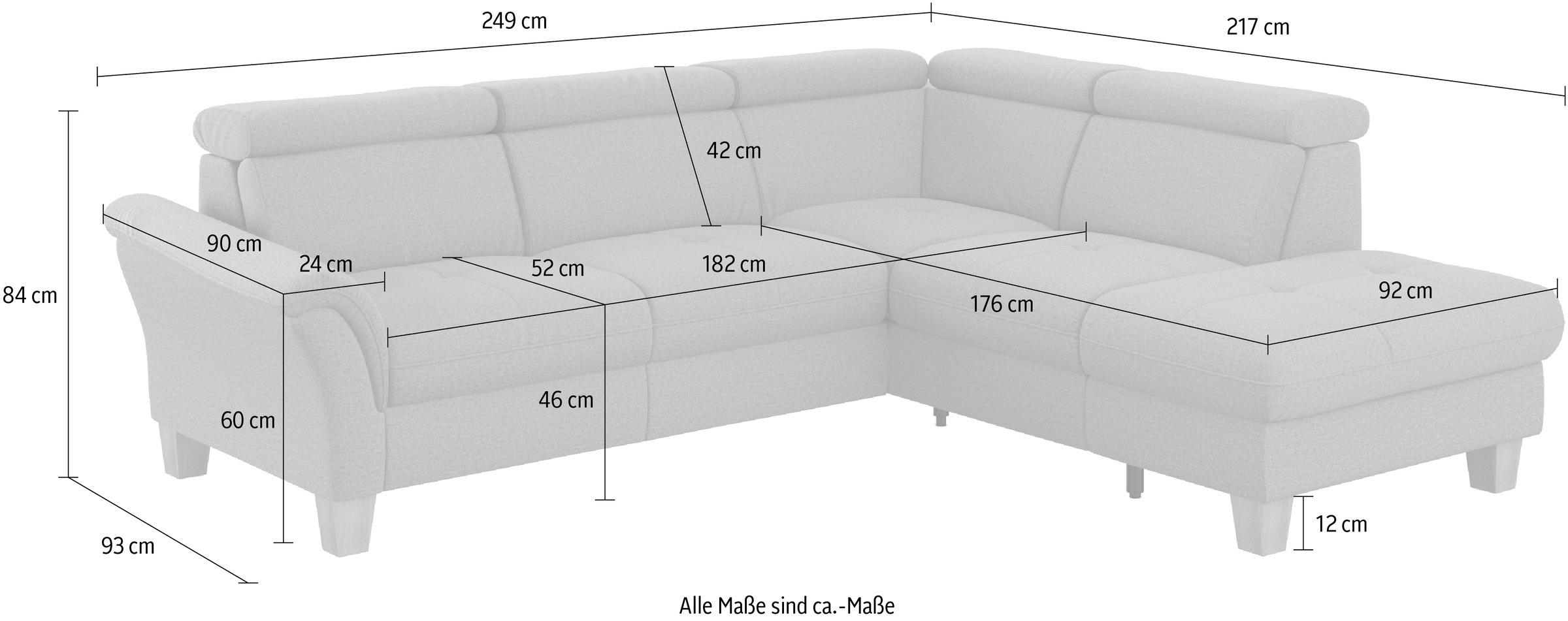 Home affaire Canapé d'angle »Lindgren L-Form« wahlweise mit TV-Funktion, Stauraum und Kopfteilverstellung